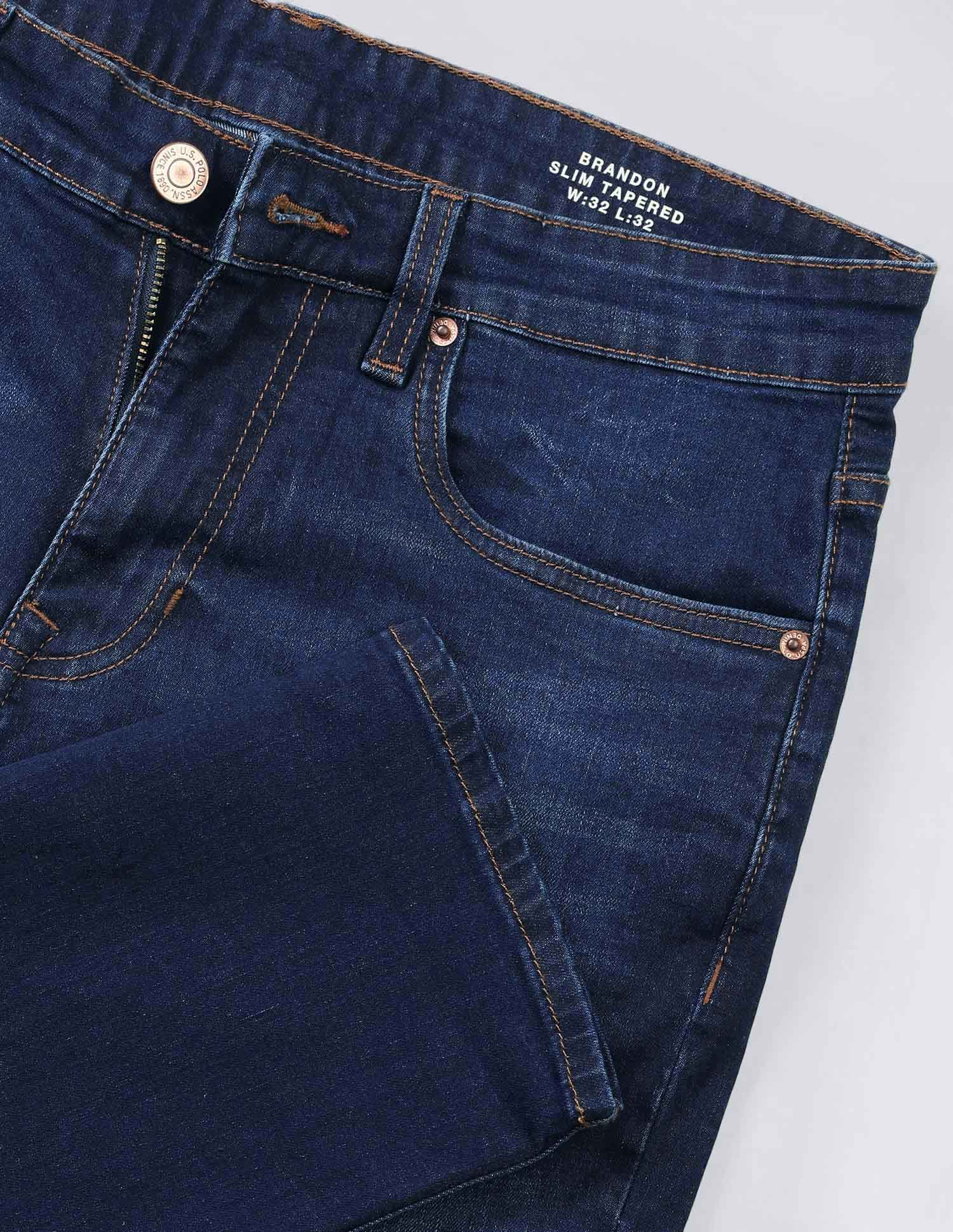 Brandon Slim Tapered Fit Authentic Denim Jeans Blue - U.S. Polo Assn. India | Large
