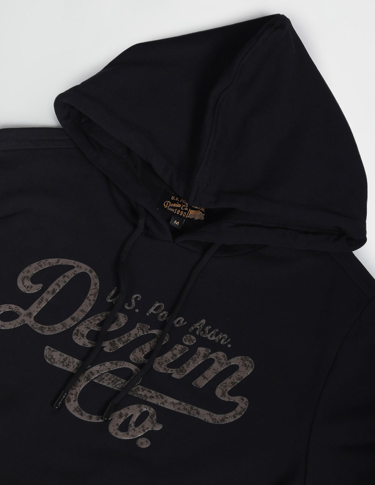 Brand Print Hooded Sweatshirt Black - U.S. POLO ASSN. | Large