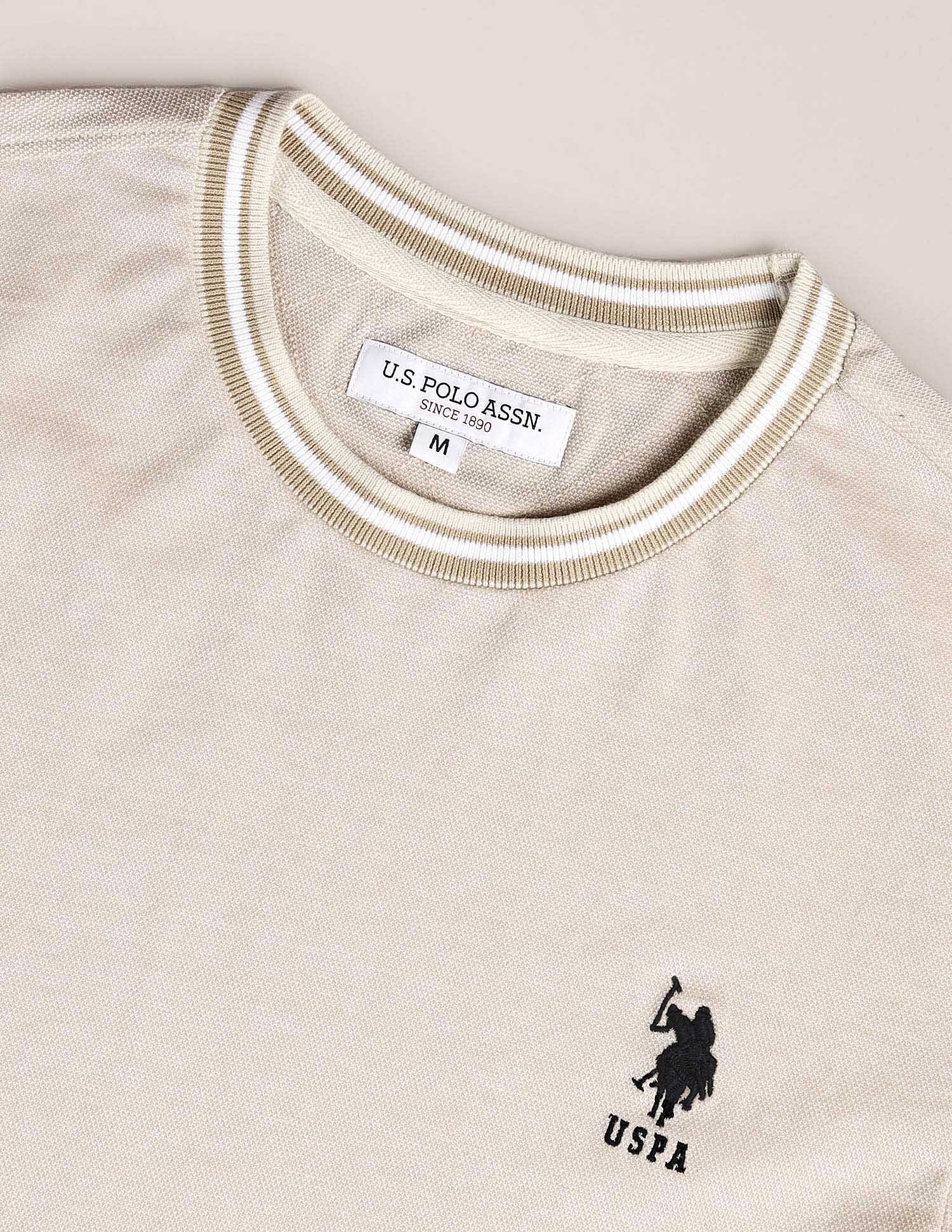 Heathered Slim T-Shirt Beige - U.S. Polo Assn. India | Large