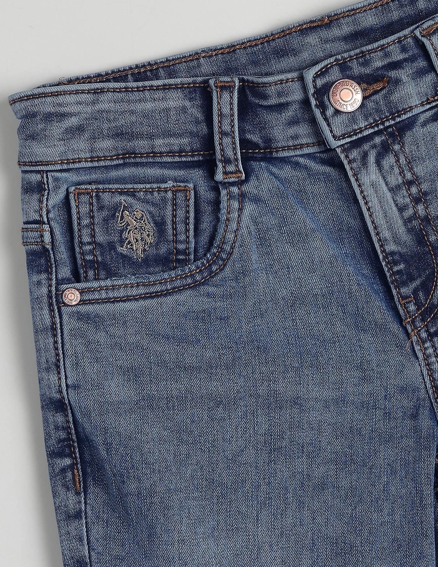 Whiskered Slim Fit Jeans Blue - U.S. Polo Assn. India | Large