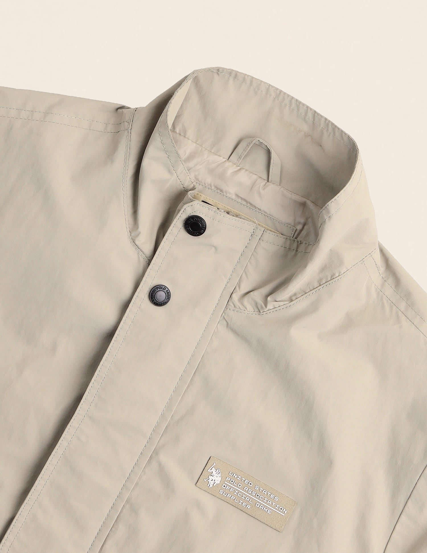 Regular Fit Solid Casual Jacket Beige - U.S. Polo Assn. India | Large