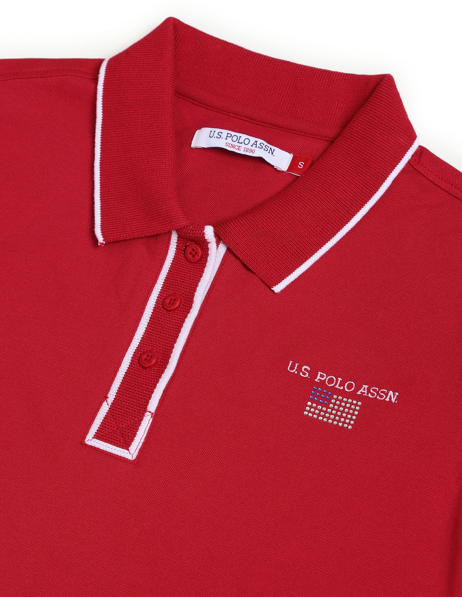 Tipped Collar Solid Polo Shirt Fuchsia - U.S. POLO ASSN. | Large