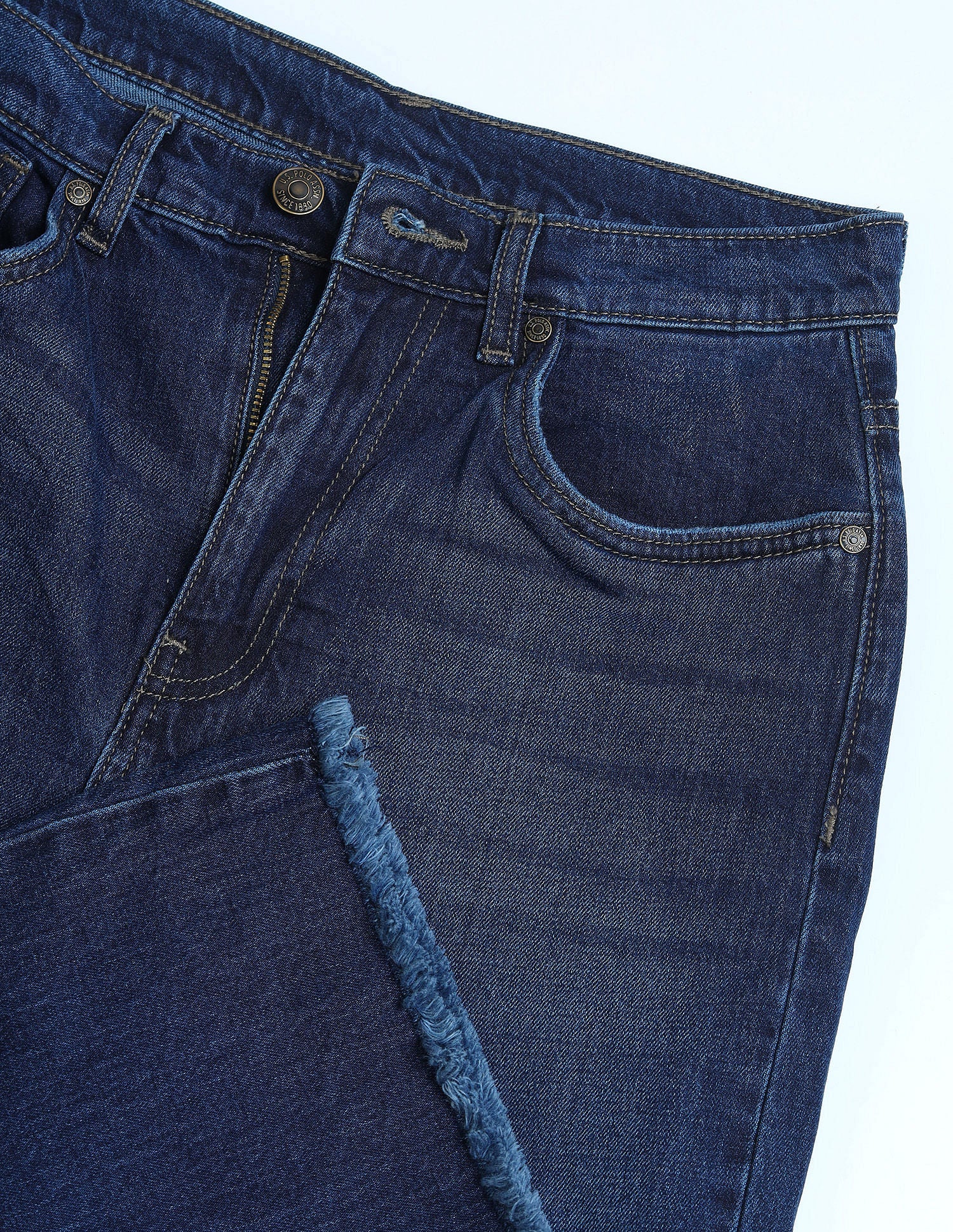 High Rise Wide Leg Jeans Dark Blue - U.S. POLO ASSN. | Large