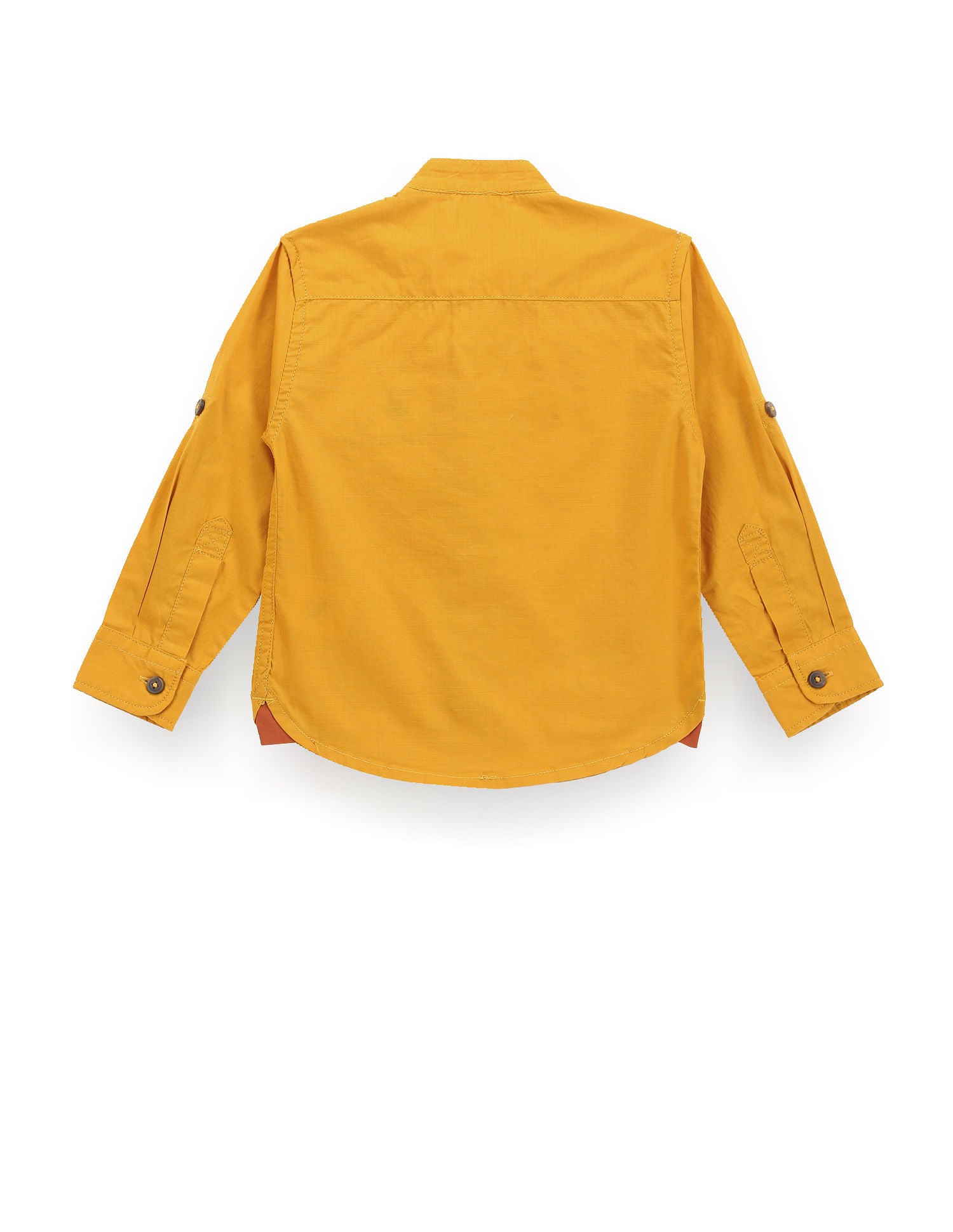 Mandarin Collar Pure Cotton Shirt Mustard - U.S. POLO ASSN. | Large