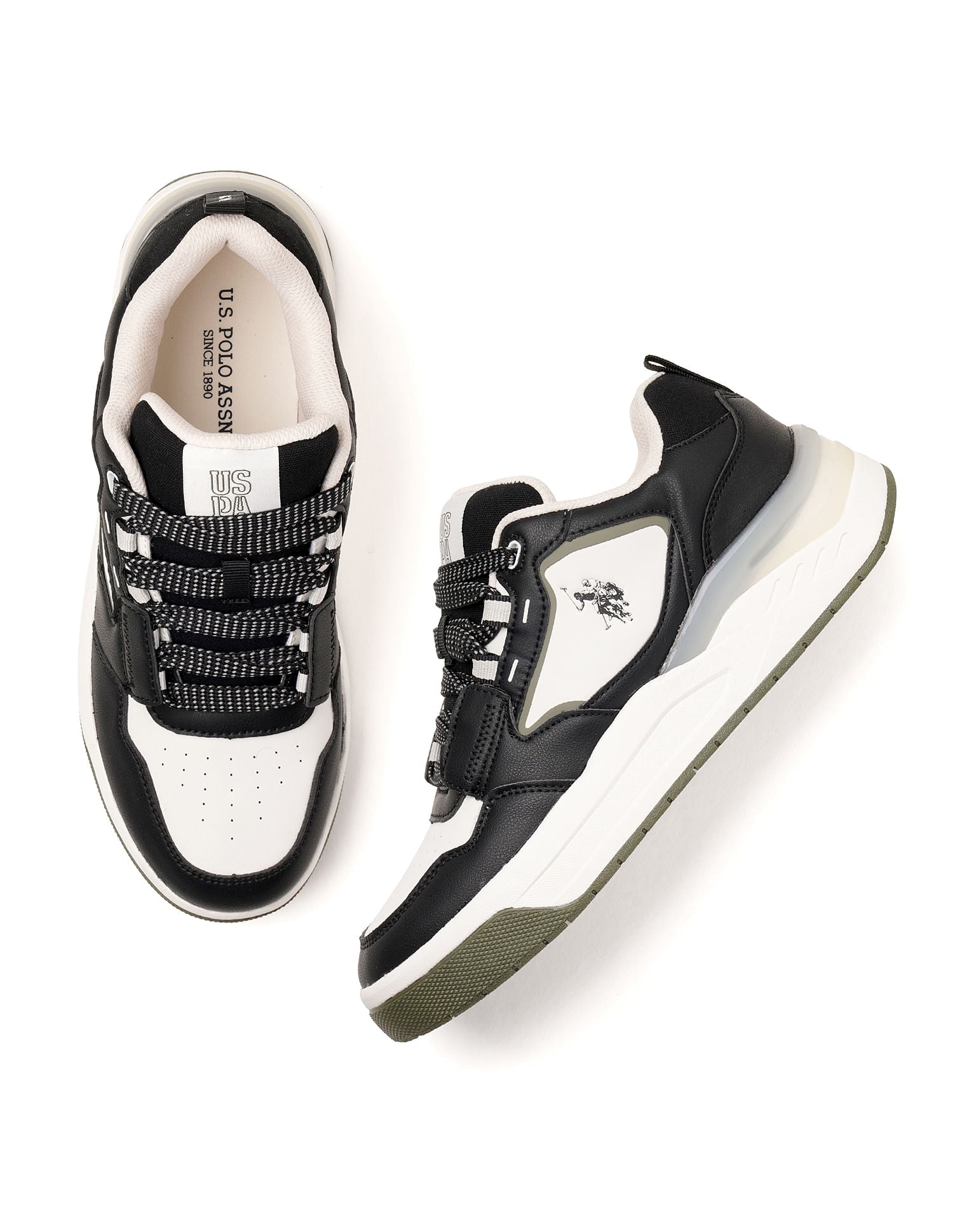 Round Toe Colourblocked Vander Sneakers Black - U.S. POLO ASSN. | Large