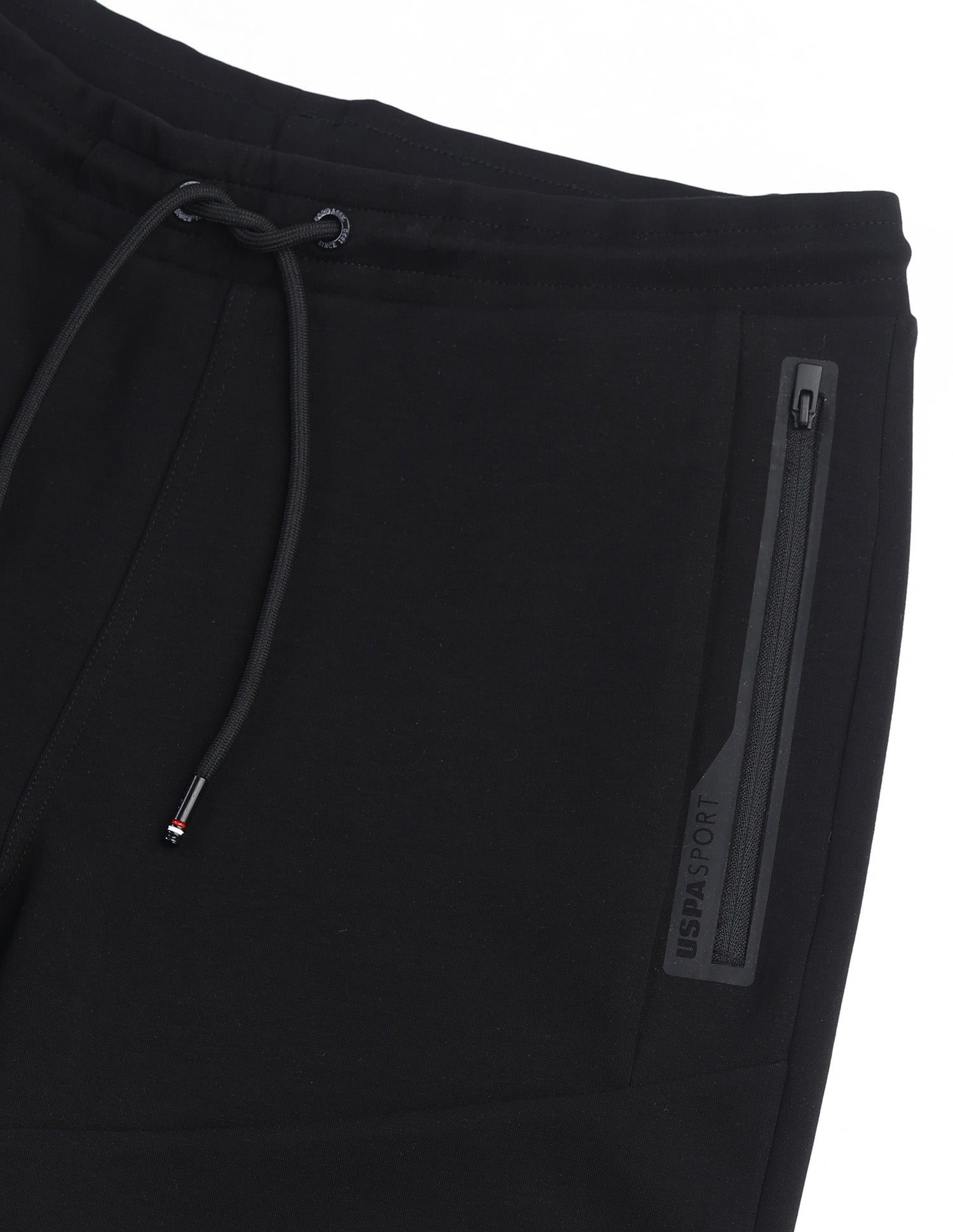 Slim Fit Solid Active Shorts Black - U.S. Polo Assn. India | Large