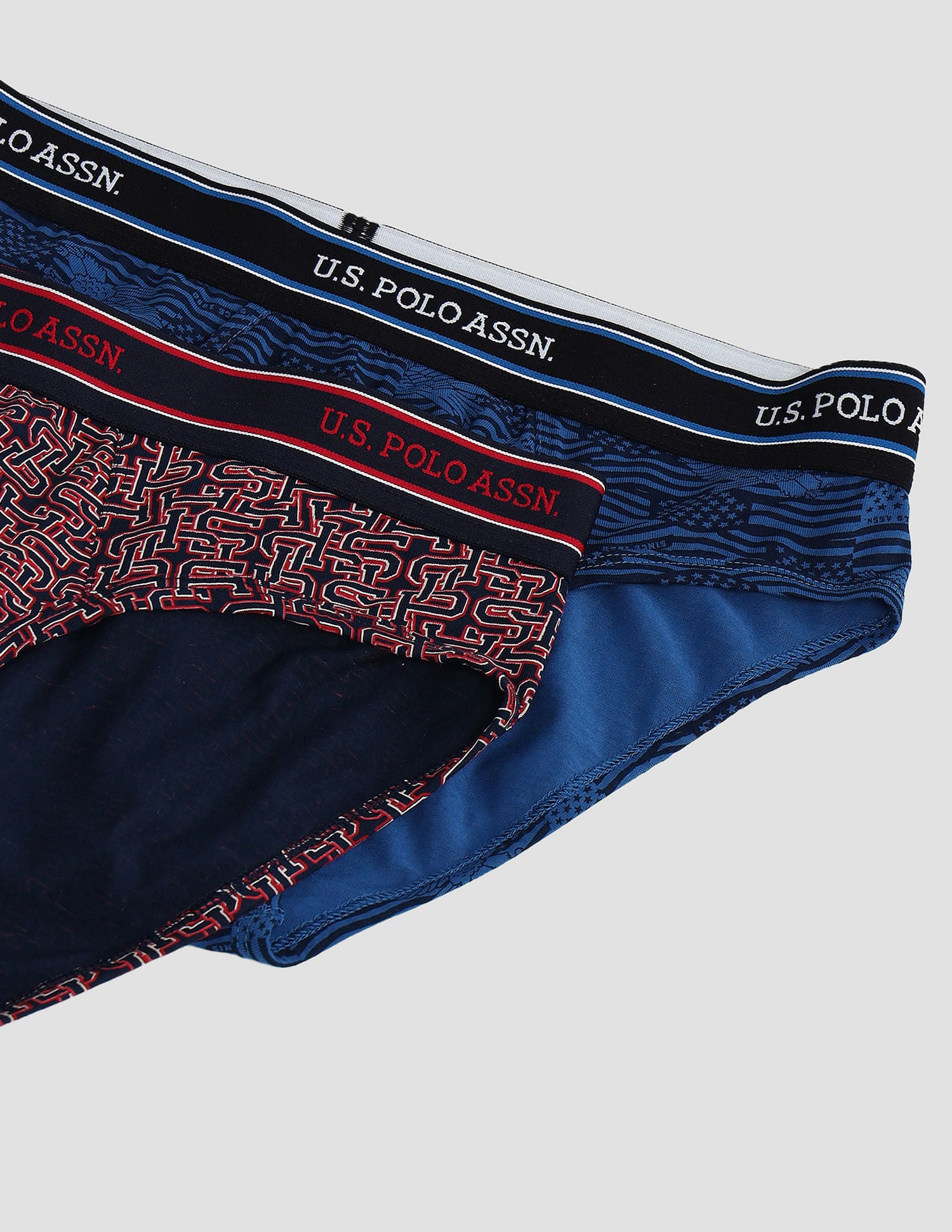 Elasticized Waist Printed I615 Briefs - Pack Of 2 Navy and Fedral Blue - U.S. POLO ASSN. | Large