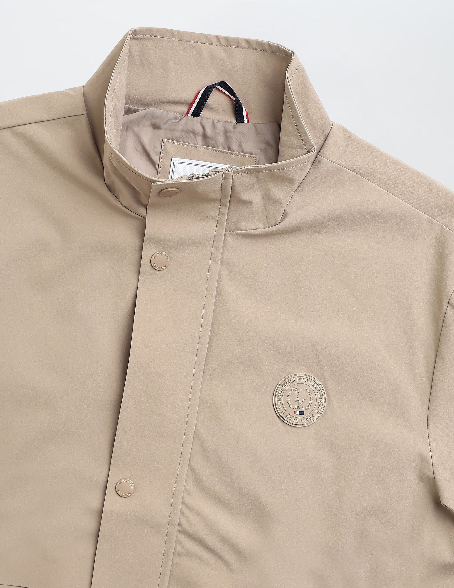 Solid Pattern Windcheater Jacket Khaki - U.S. Polo Assn. India | Large