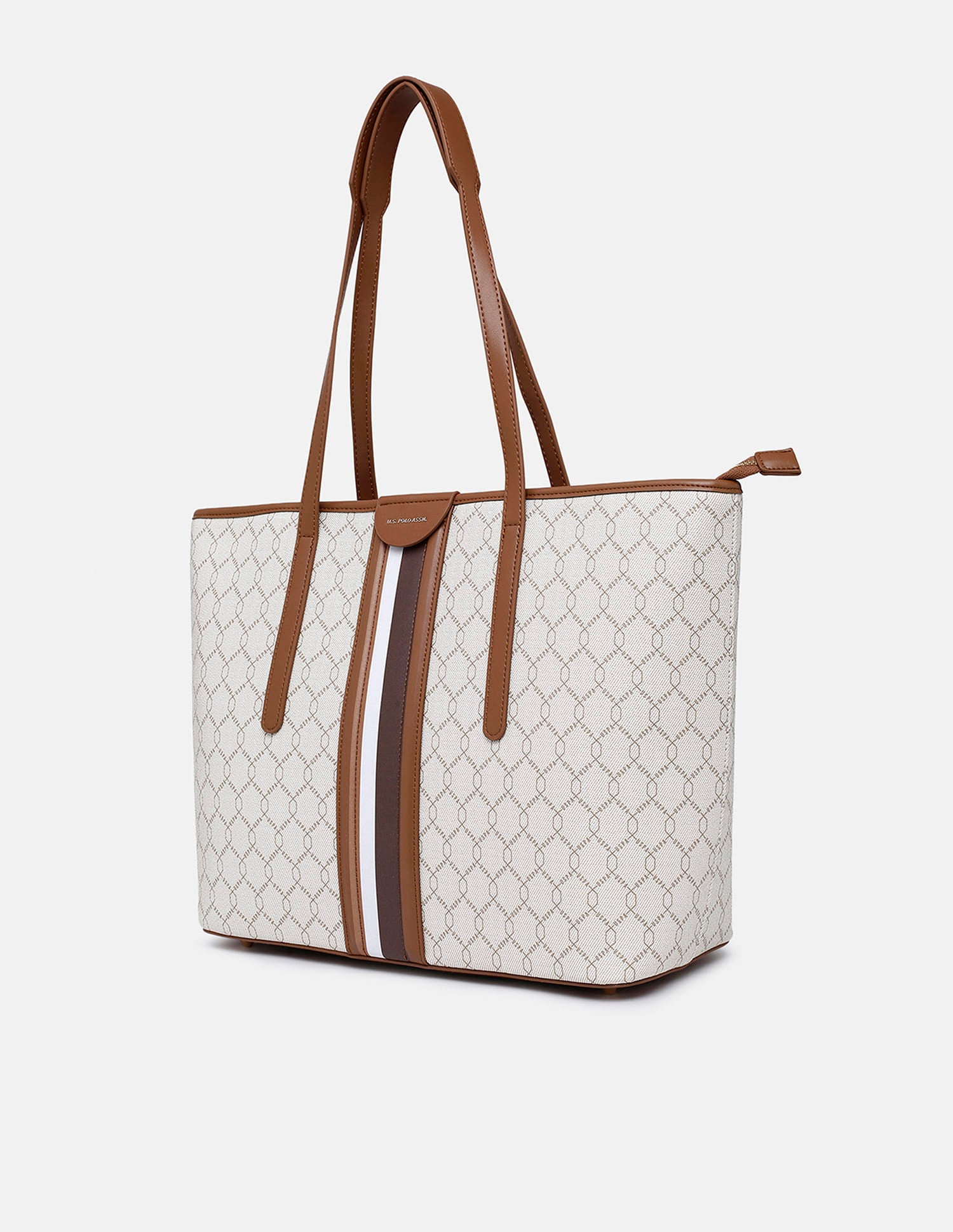 Cami Monogram Tote Bag Beige - U.S. Polo Assn. India | Large