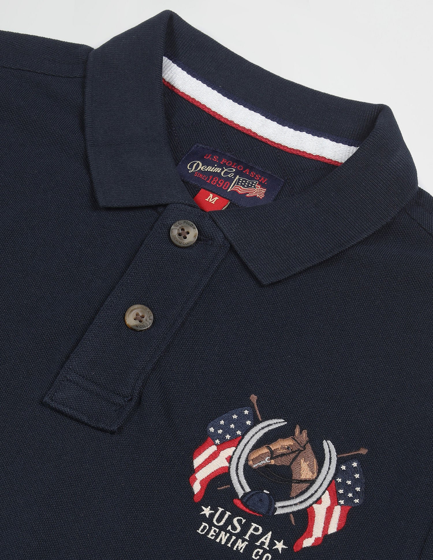 Cotton Solid Polo Shirt Navy - U.S. POLO ASSN. | Large