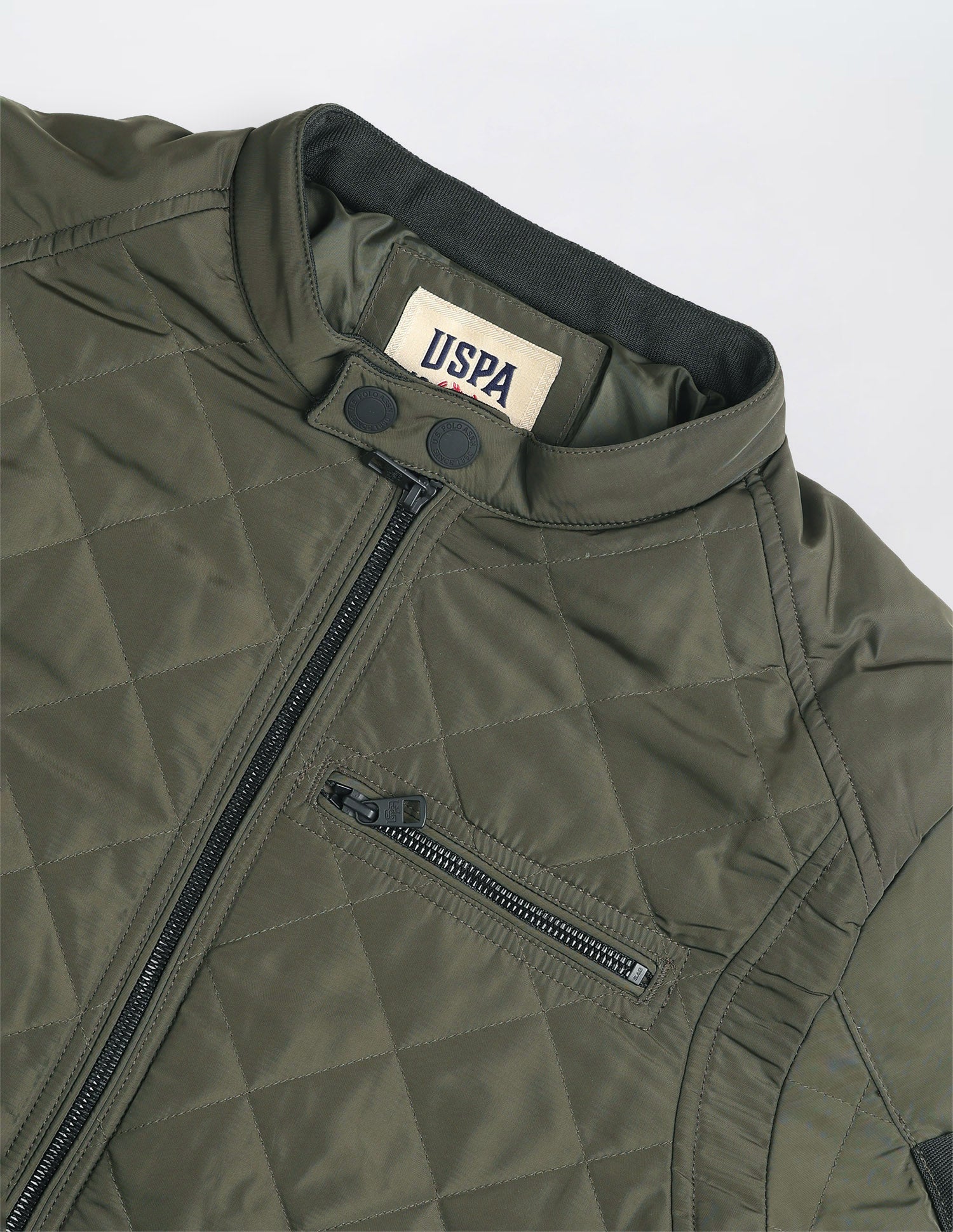 Solid Regular Fit Jacket Olive - U.S. Polo Assn. India | Large