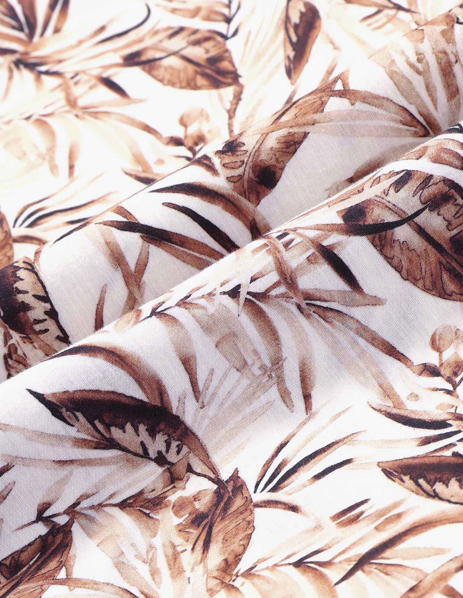 Slim Fit Tropical Printed Shirt Brown - U.S. POLO ASSN. | Large