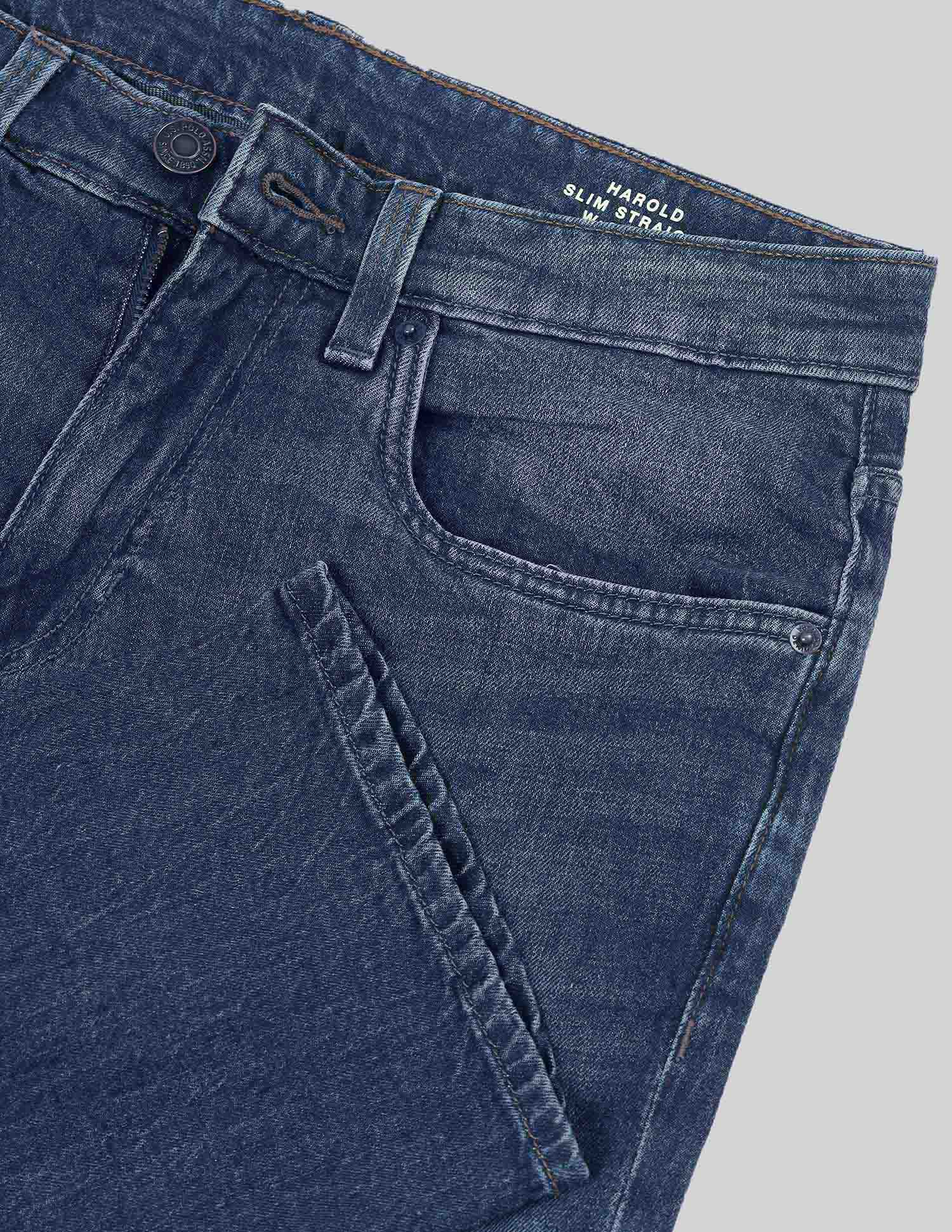 Harold Slim Straight Fit Blue Jeans Blue - U.S. Polo Assn. India | Large