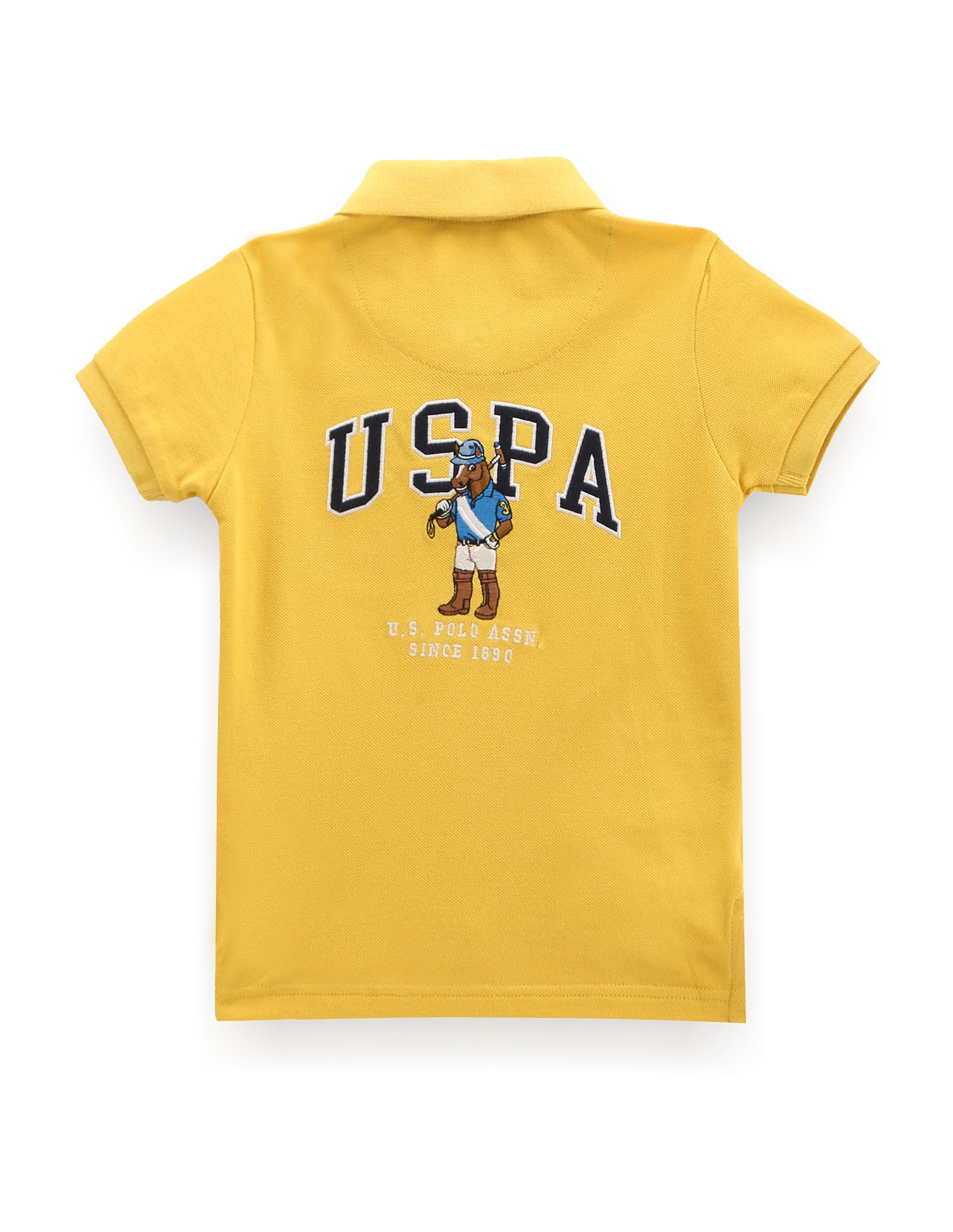 Boys Embroidered Mascot Polo Shirt Mustard - U.S. Polo Assn. India | Large