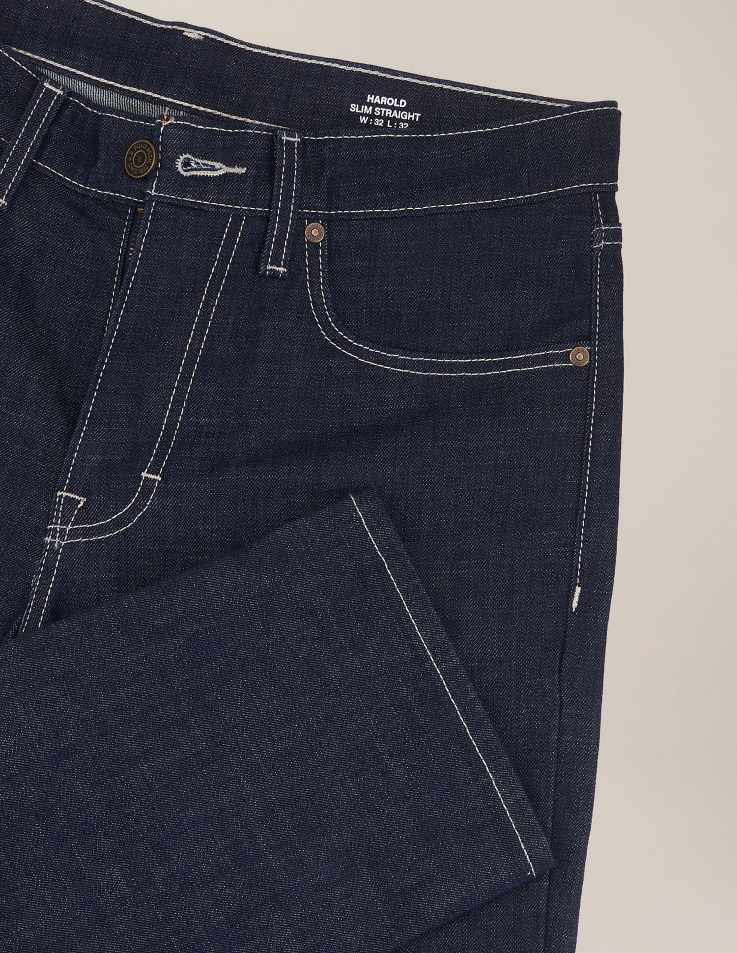 Harold Slim Straight Fit Blue Jeans Dark Blue - U.S. Polo Assn. India | Large