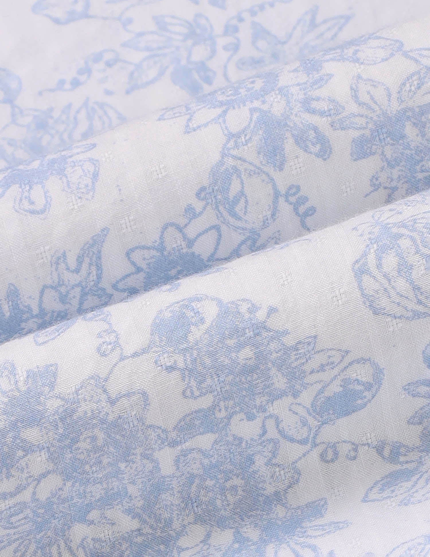 Floral Printed Tailored Fit Shirt Light Blue - U.S. POLO ASSN. | Large