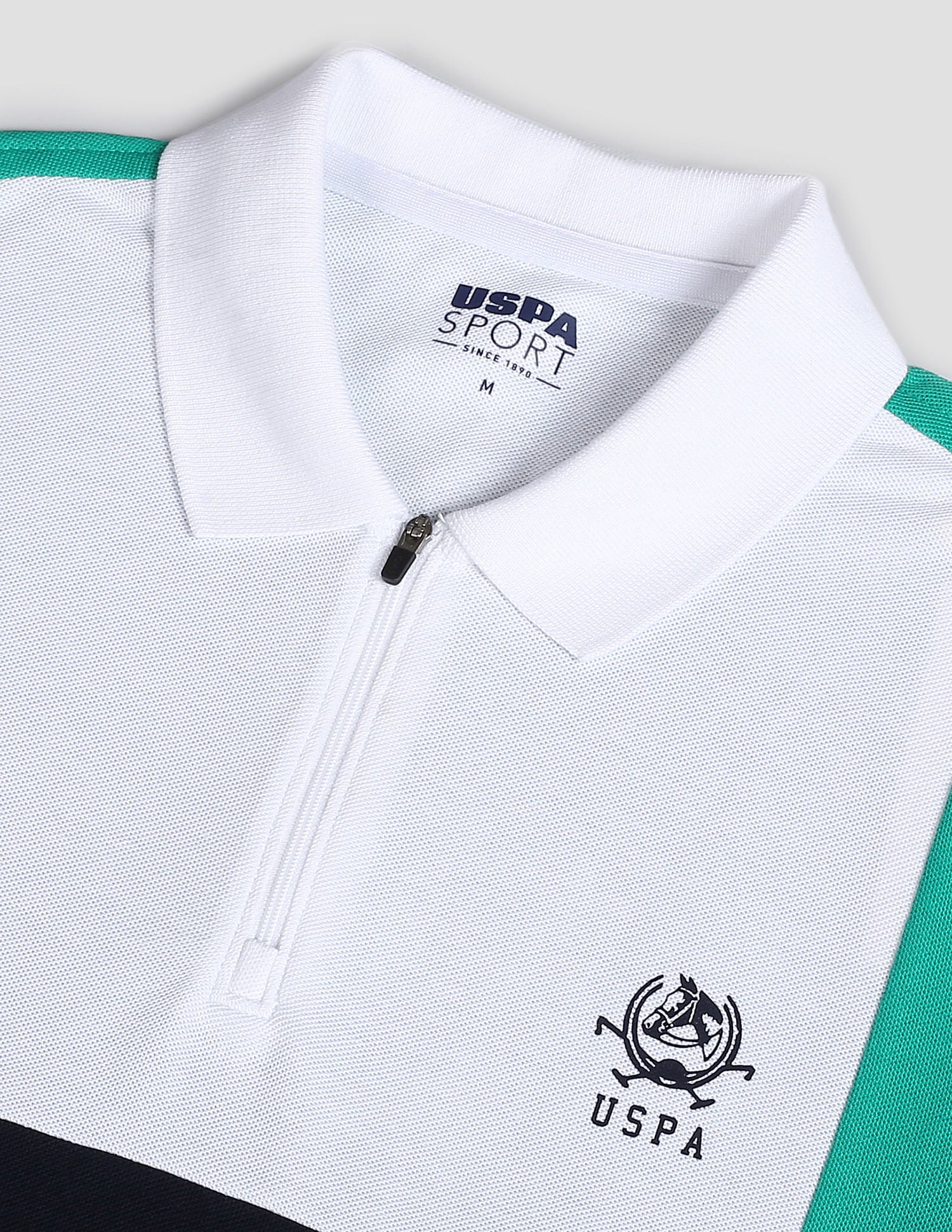 Panelled Sport Polo Shirt Green - U.S. Polo Assn. India | Large