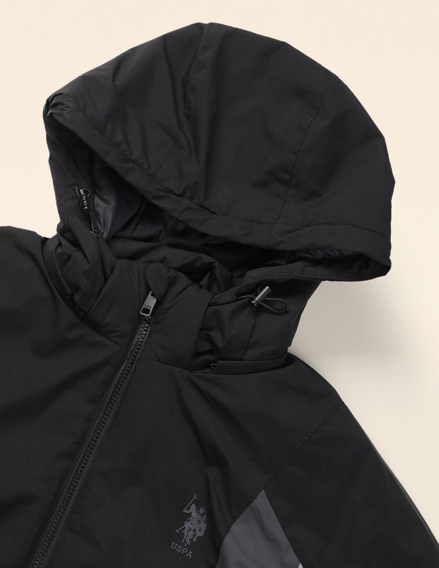 High Neck Regular Fit Jacket Black - U.S. Polo Assn. India | Large