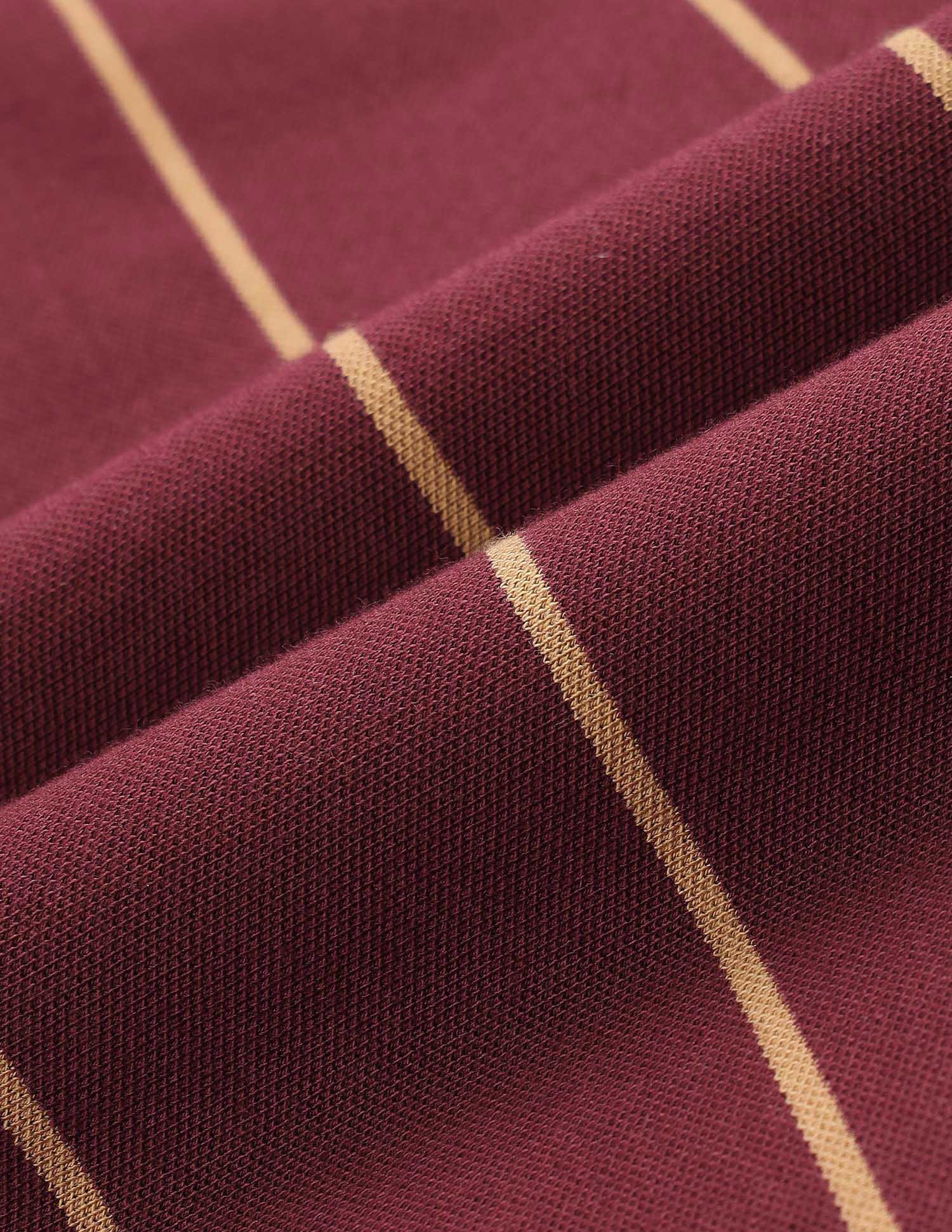 Vertical Striped Classic Polo Shirt Maroon - U.S. Polo Assn. India | Large