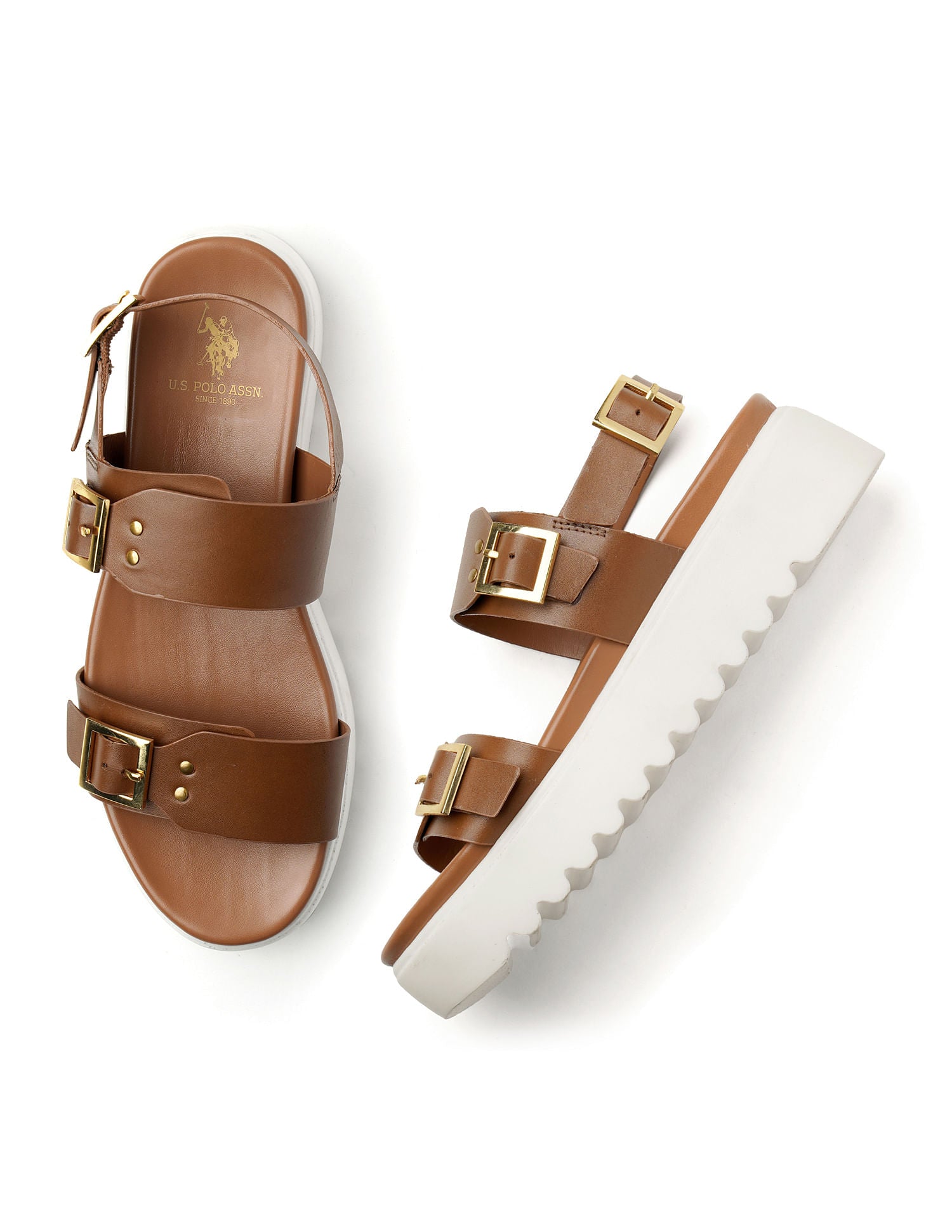 Men Maisie Open Toe Sandals Tan - U.S. Polo Assn. India | Large
