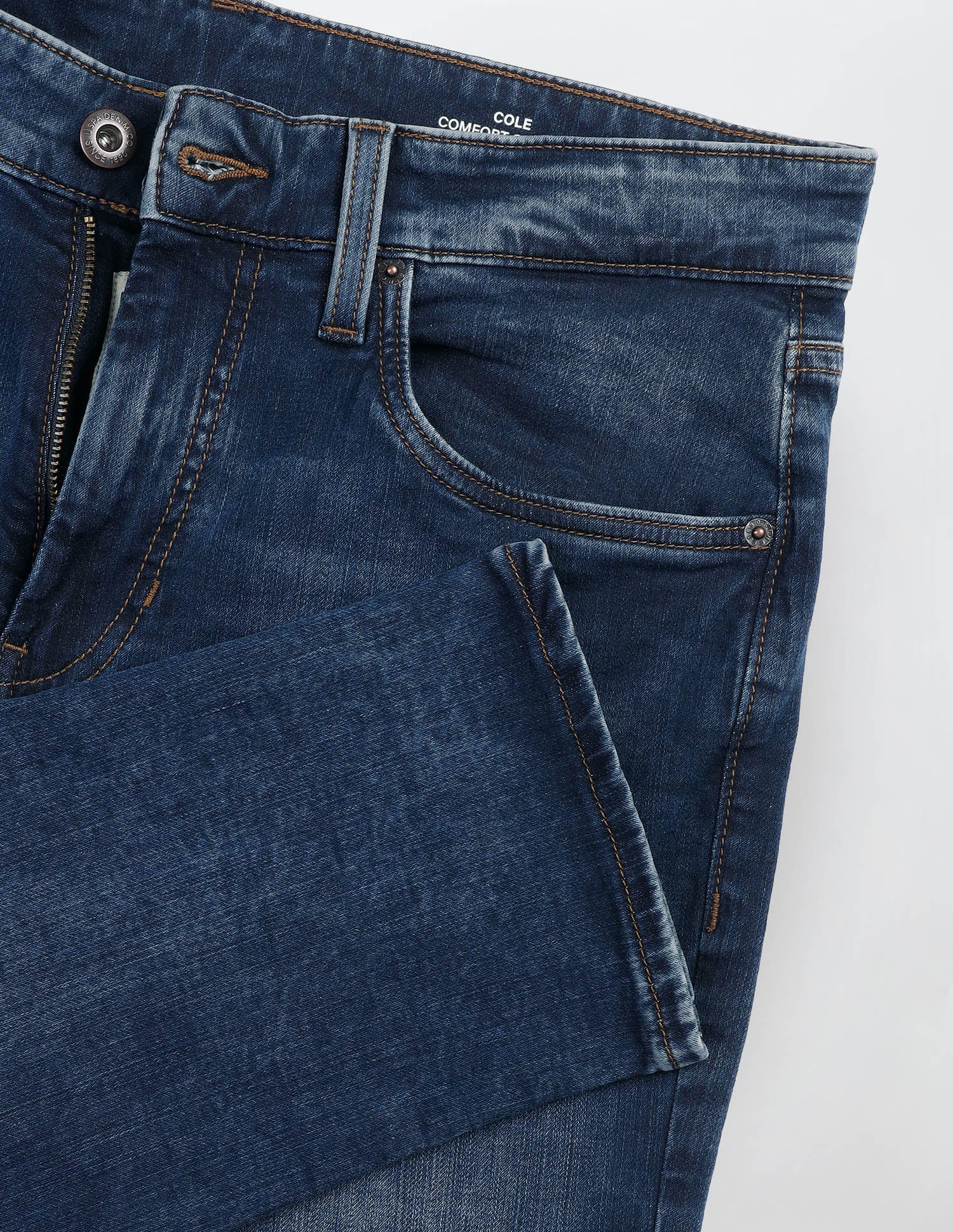 Cole Comfort Cropped Fit Blue Jeans Mid Blue - U.S. Polo Assn. India | Large
