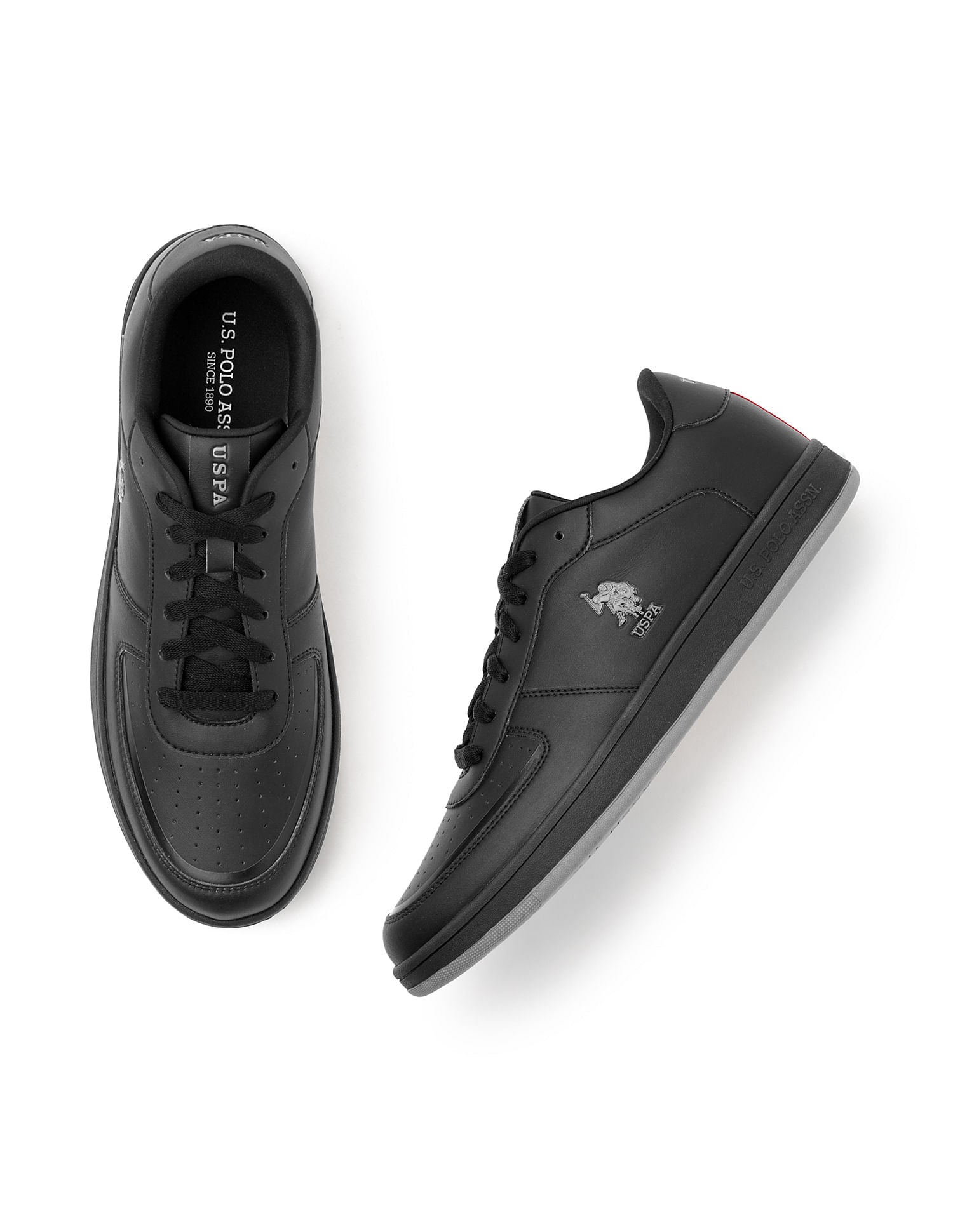 Men Rein 2.0 Black Retro Court Sneakers Black - U.S. POLO ASSN. | Large