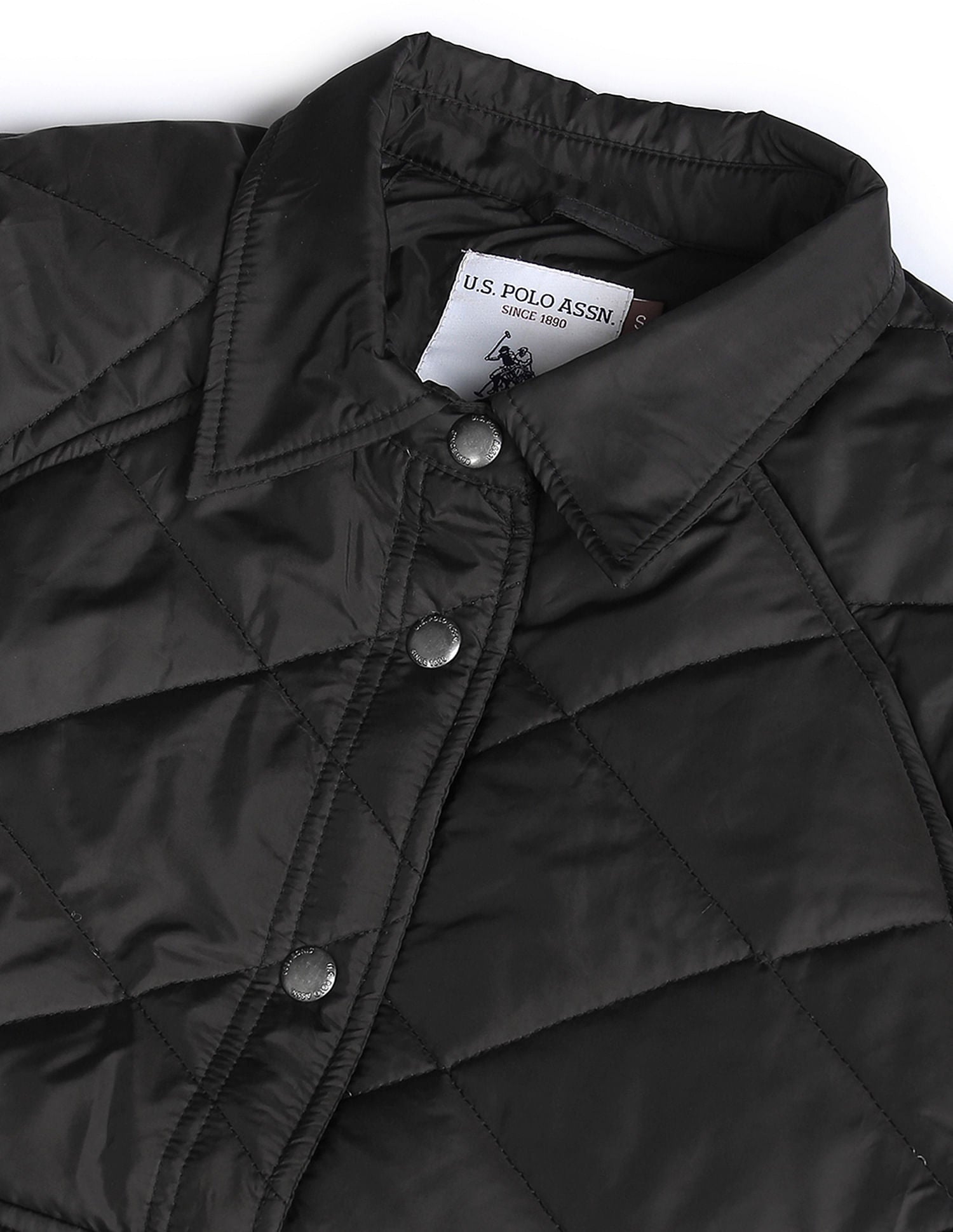 Solid Quilted Jacket Black - U.S. POLO ASSN. | Large