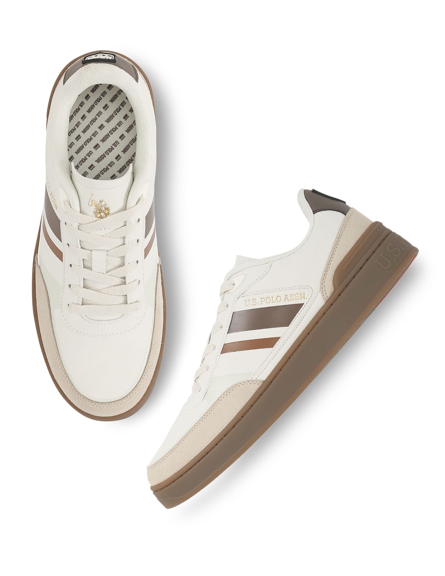 Men Striped Colt Sneakers Beige - U.S. POLO ASSN. | Large