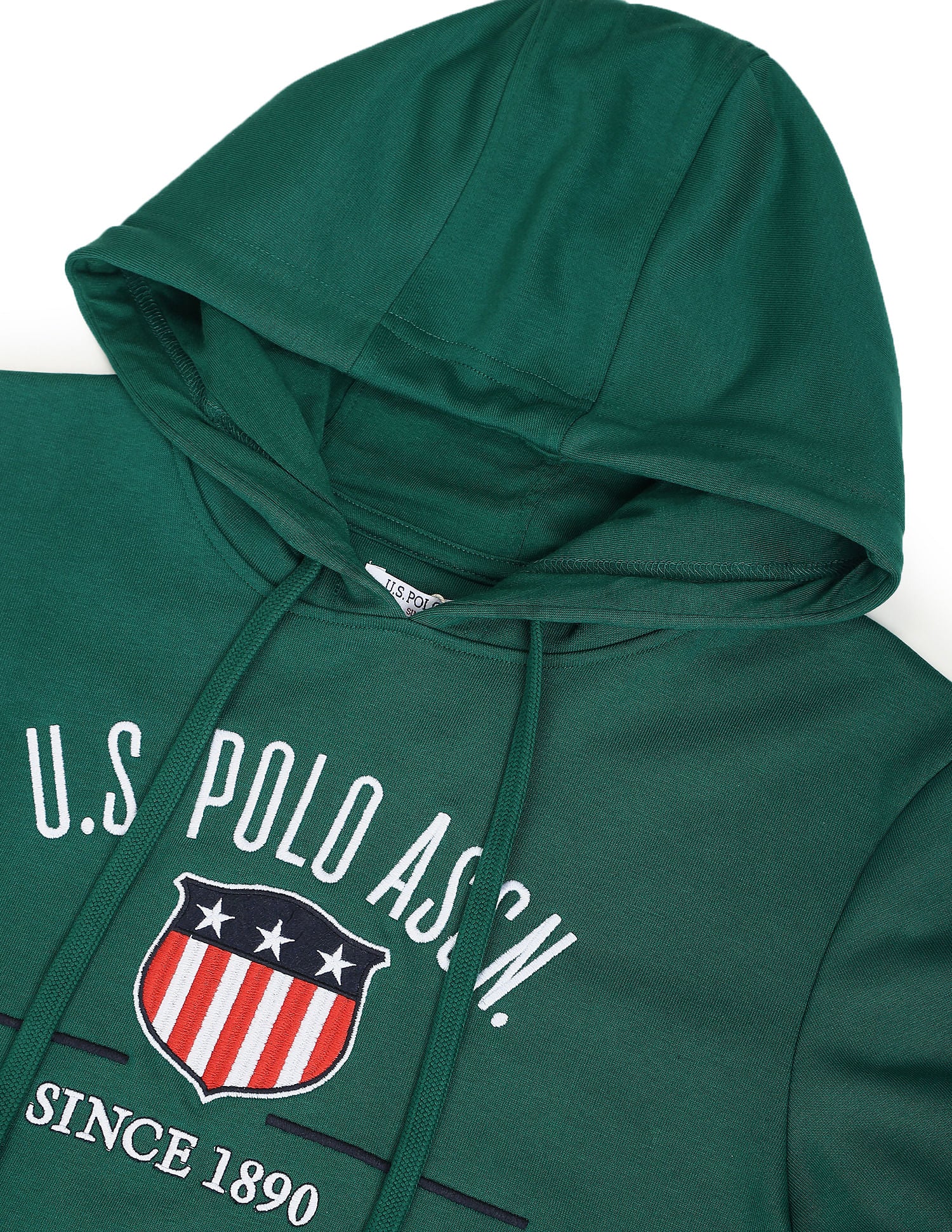 Brand Embroidered Hooded Sweatshirt Green - U.S. Polo Assn. India | Large