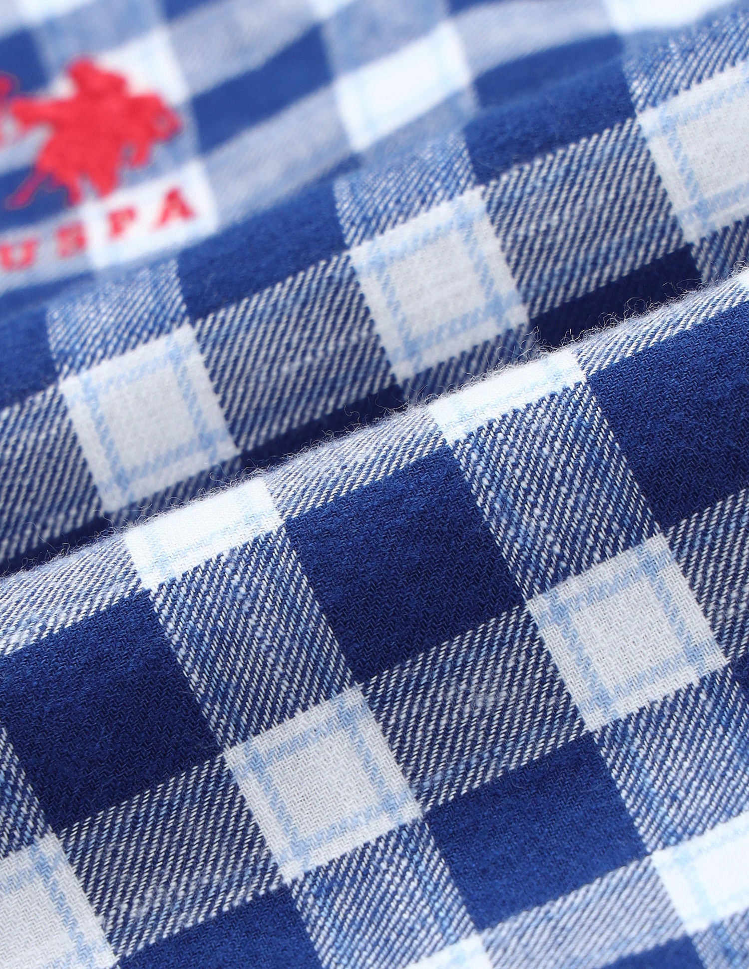 Boys Regular Fit Checked Shirt Light Blue - U.S. Polo Assn. India | Large