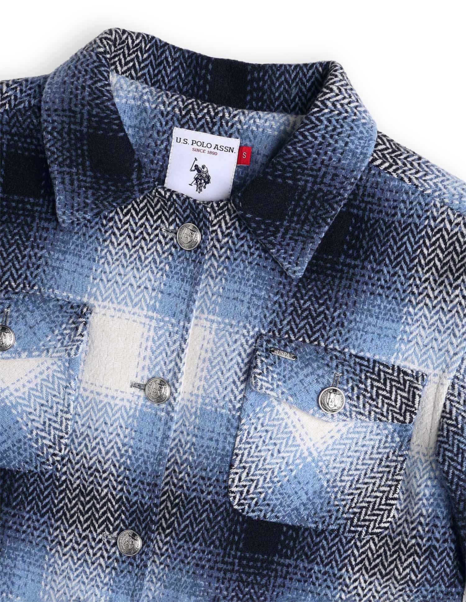 Checked Regular Fit Jacket Blue - U.S. POLO ASSN. | Large