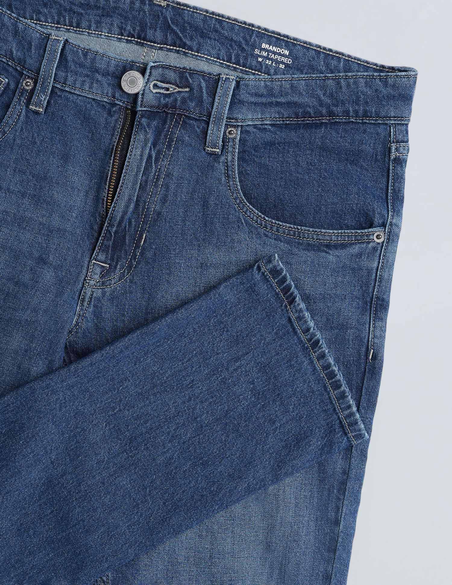 Brandon Slim Tapered Fit Whiskered Jeans Indigo - U.S. POLO ASSN. | Large