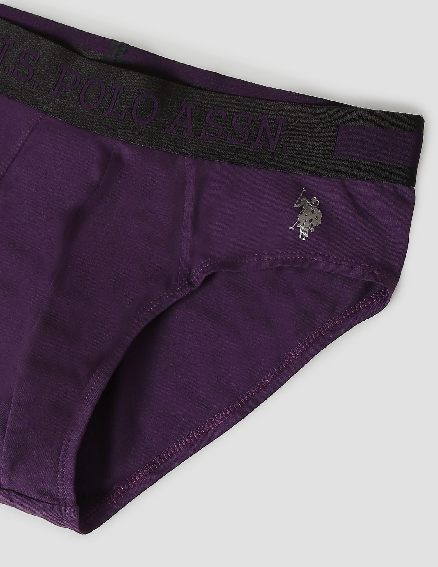 Mid Rise Solid PB001 Premium Briefs - Pack Of 1 Black Berry - U.S. POLO ASSN. | Large