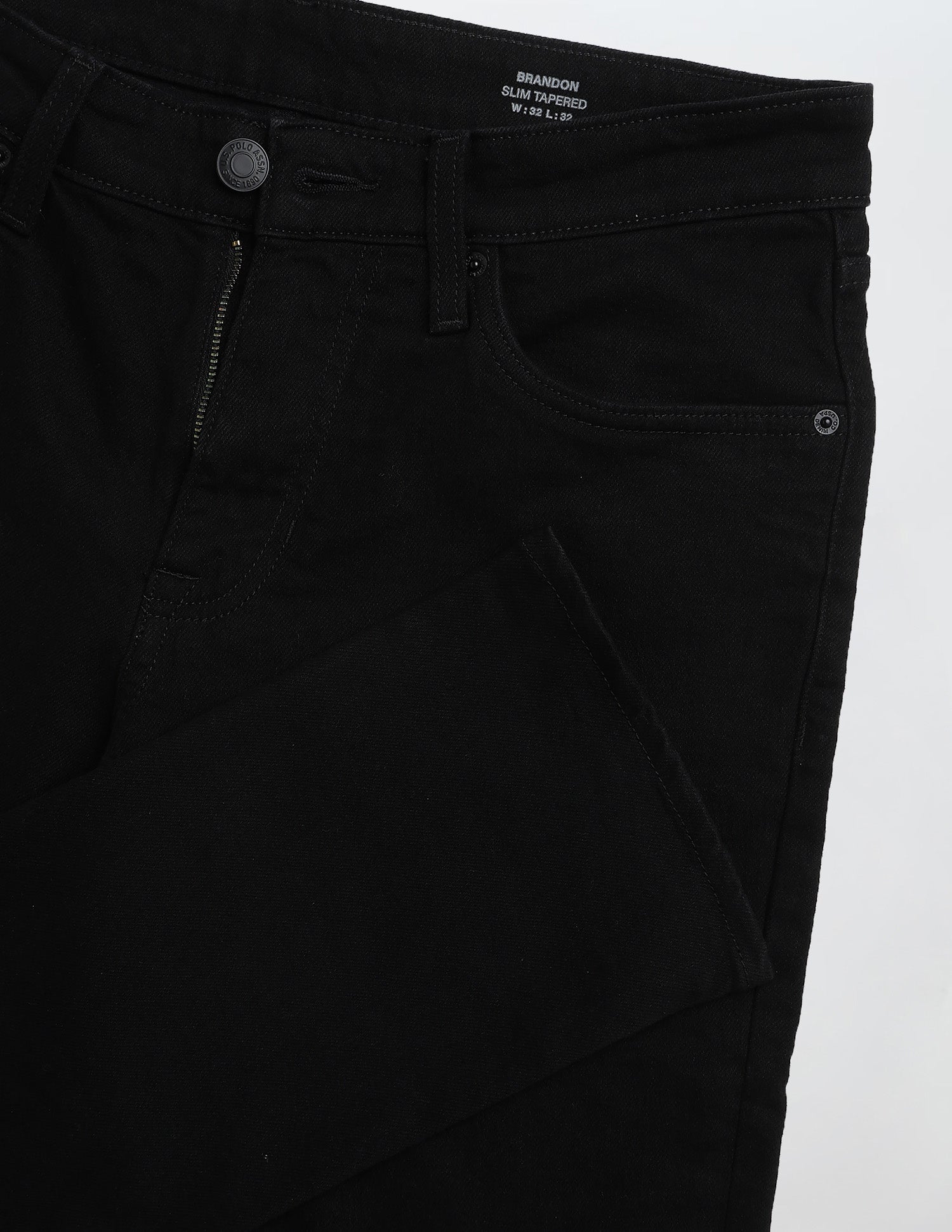 Brandon Slim Tapered Fit Black Jeans Black - U.S. POLO ASSN. | Large