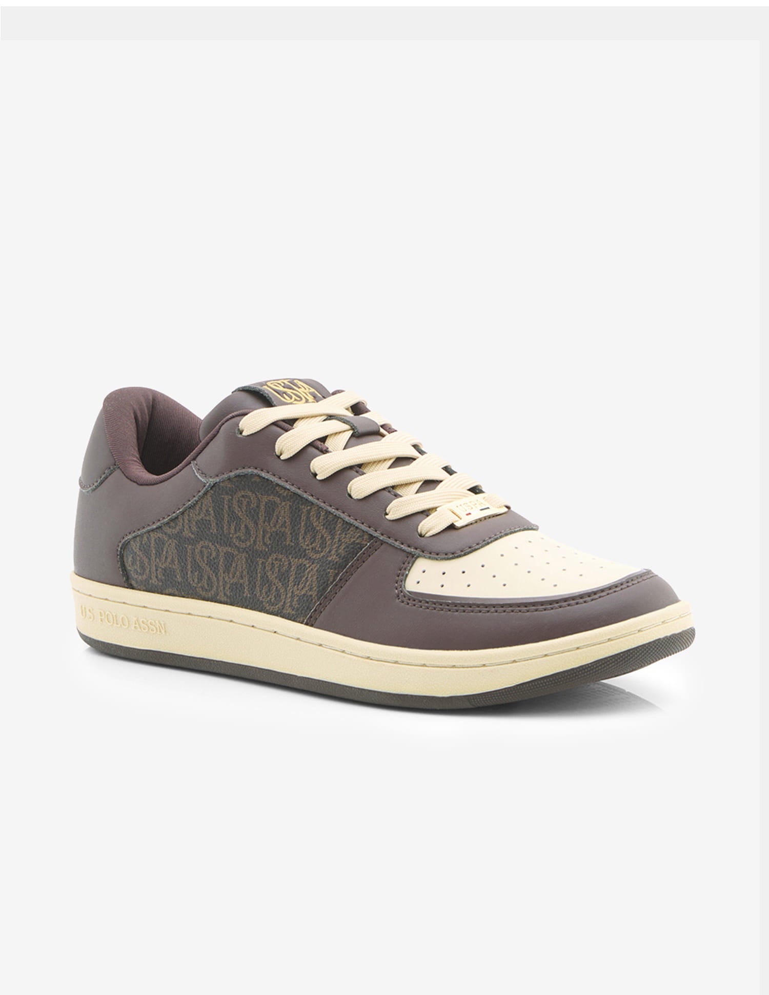Veera Monogram Printed Light Weight Sneakers Dark Brown - U.S. Polo Assn. India | Large