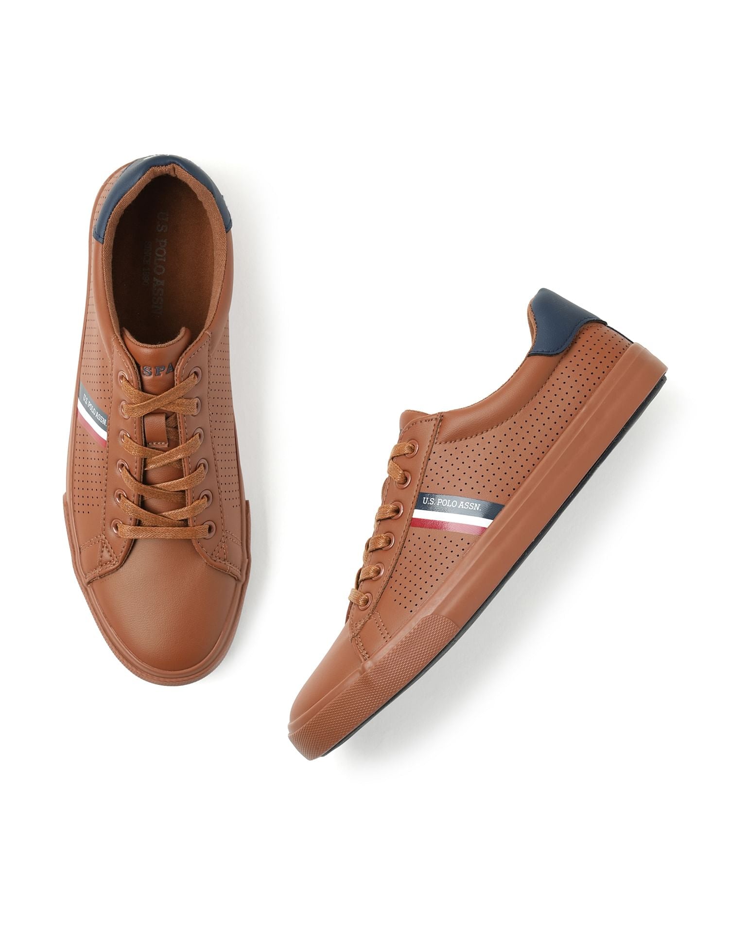 Men Perforated Capron 2.0 Sneakers Tan - U.S. Polo Assn. India | Large
