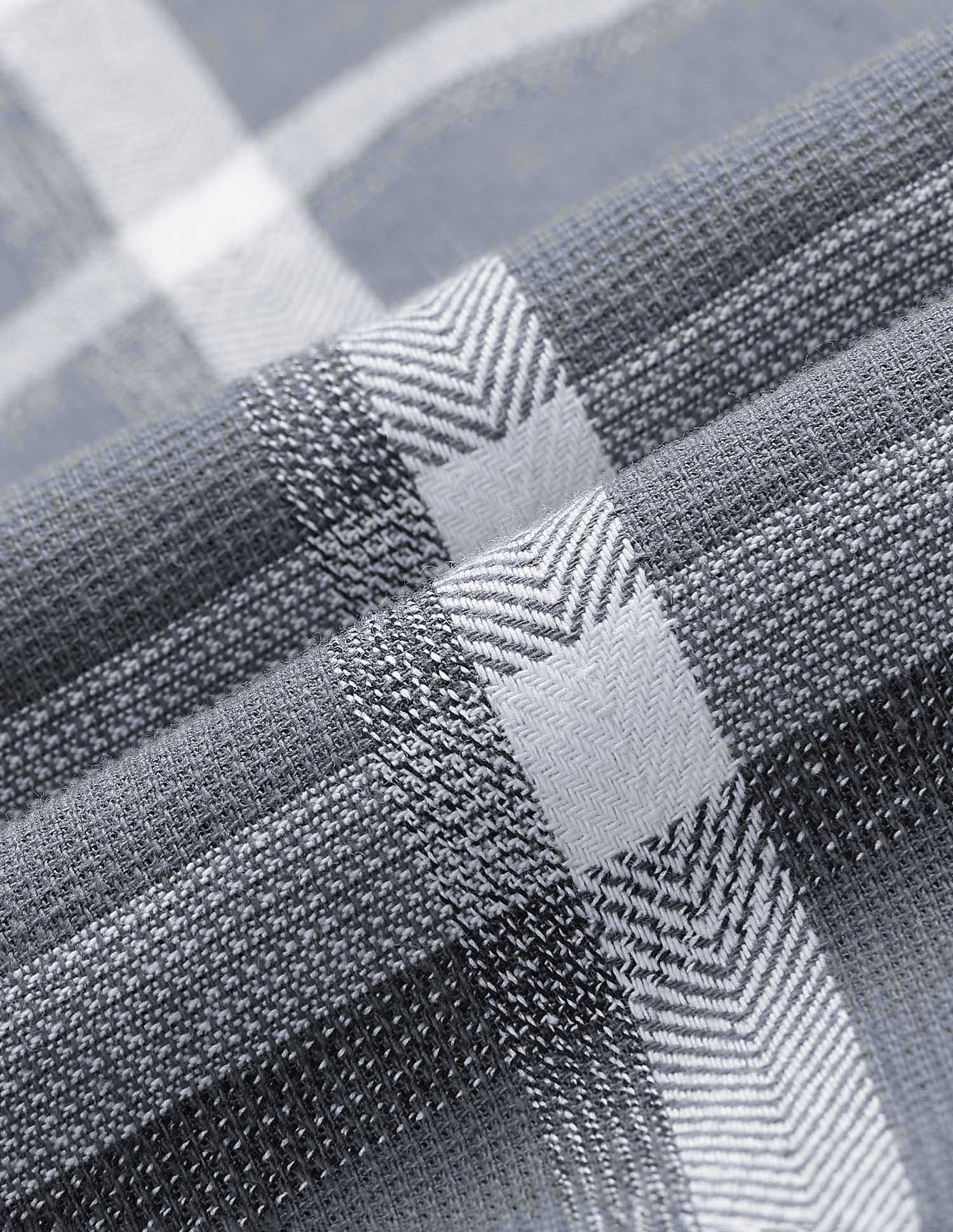 Textured With Grid Checked Dobby Shirt Grey - U.S. POLO ASSN. | Large