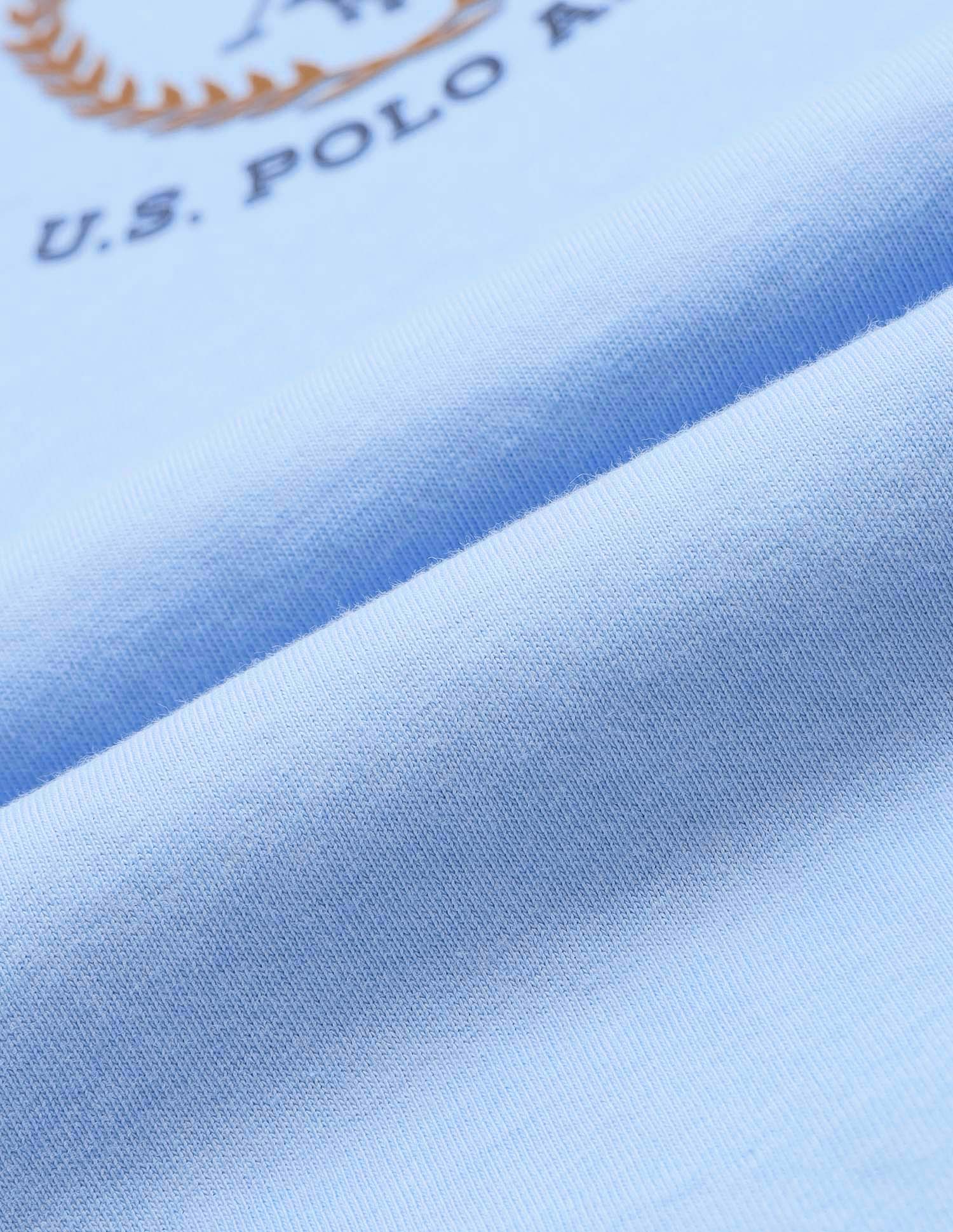 Brand Printed Pure Cotton T-Shirt Light Blue - U.S. POLO ASSN. | Large