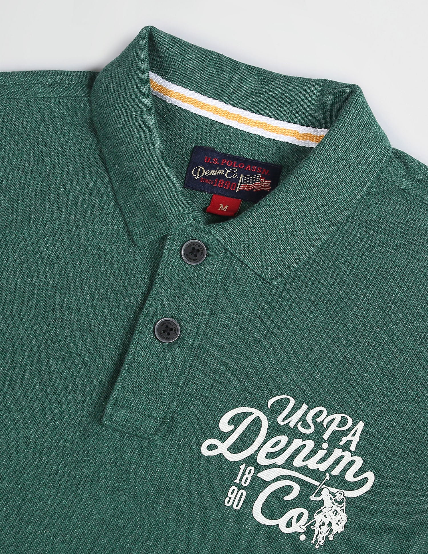 Iconic Brand Logo Polo Shirt Green - U.S. Polo Assn. India | Large