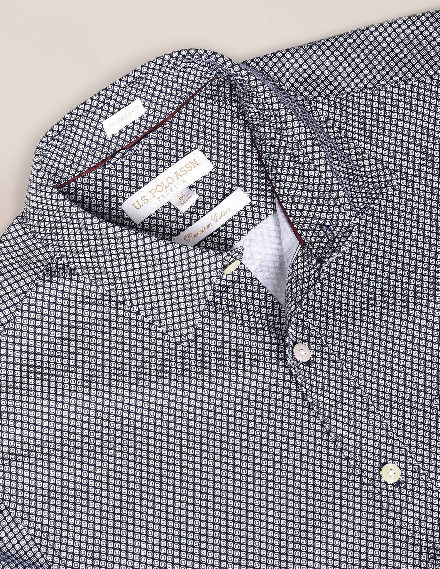 Geometric Print Casual Shirt Navy - U.S. Polo Assn. India | Large