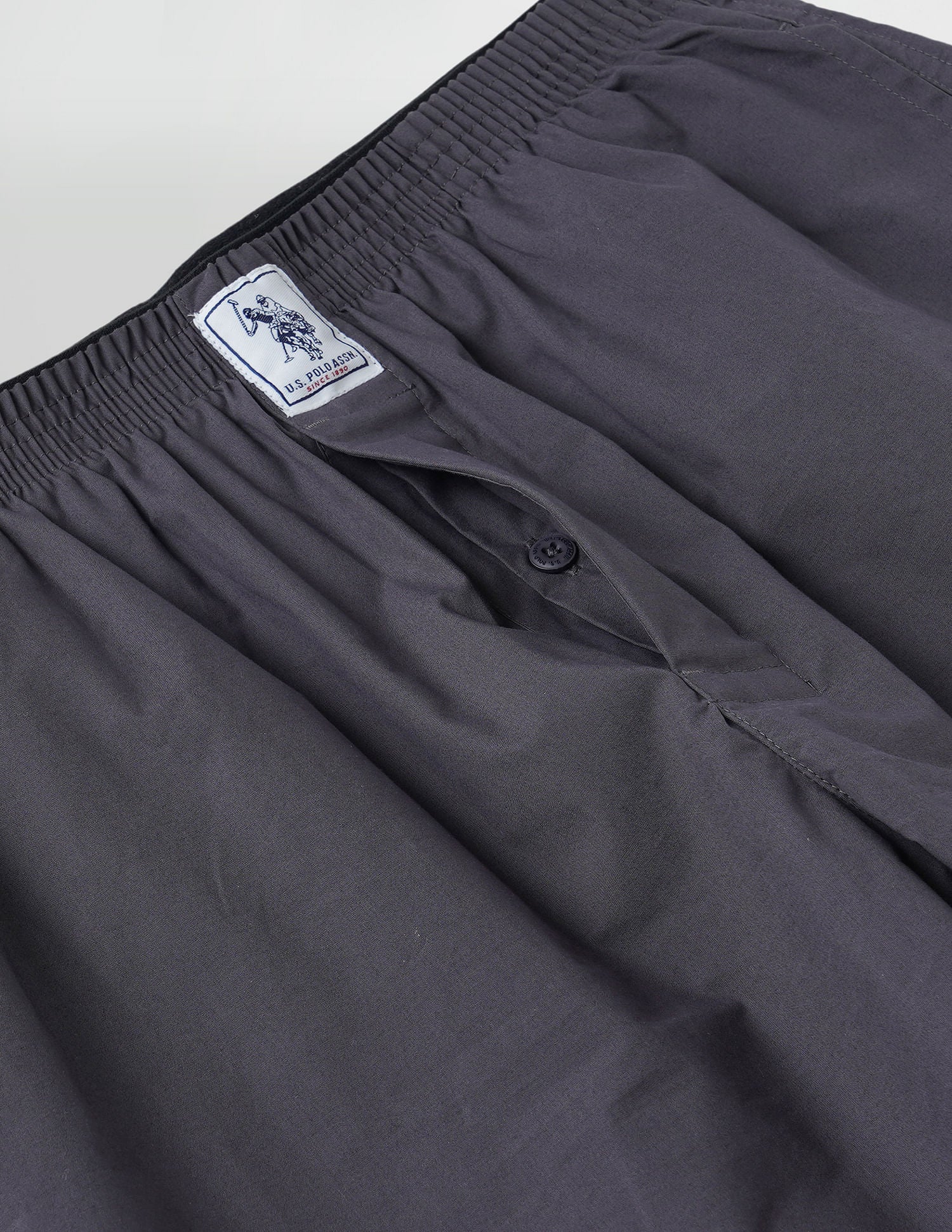 Pure Cotton Brushed Elastic I108 Boxers - Pack Of 1 Asphalt - U.S. POLO ASSN. | Large