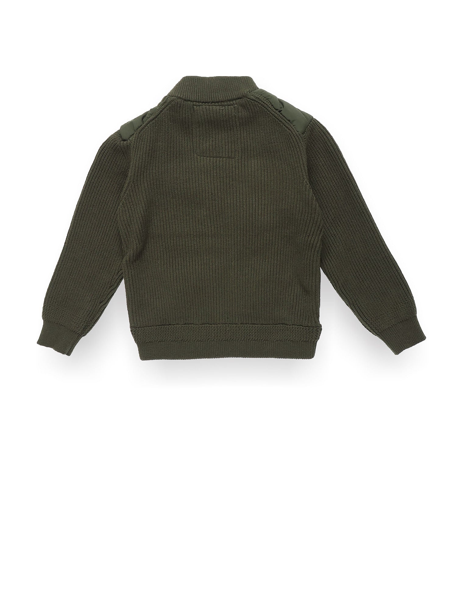 Boys High Neck Knitted Jacket Olive - U.S. POLO ASSN. | Large