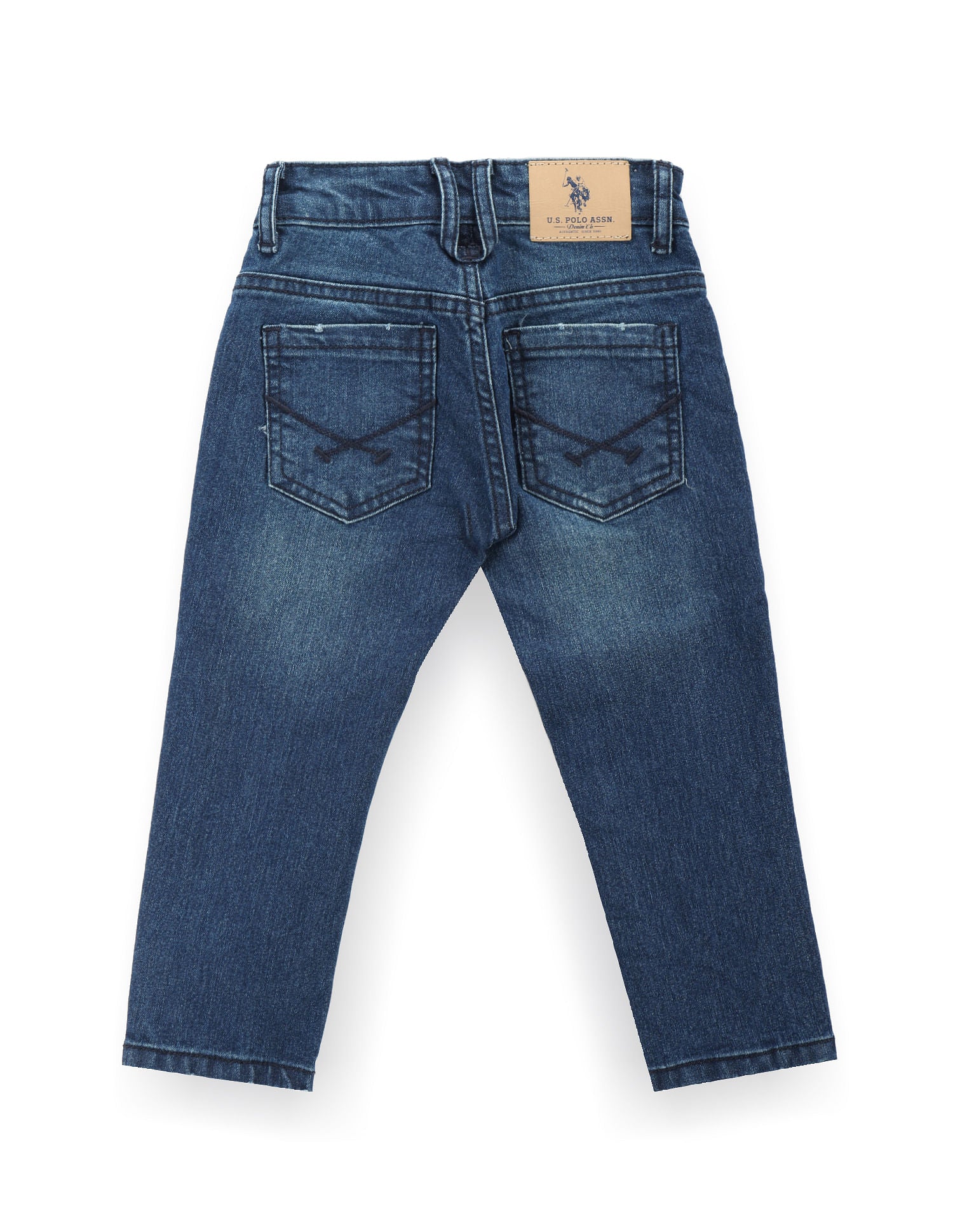 Boys Slim Fit Lightly Distressed Jeans Blue - U.S. POLO ASSN. | Large