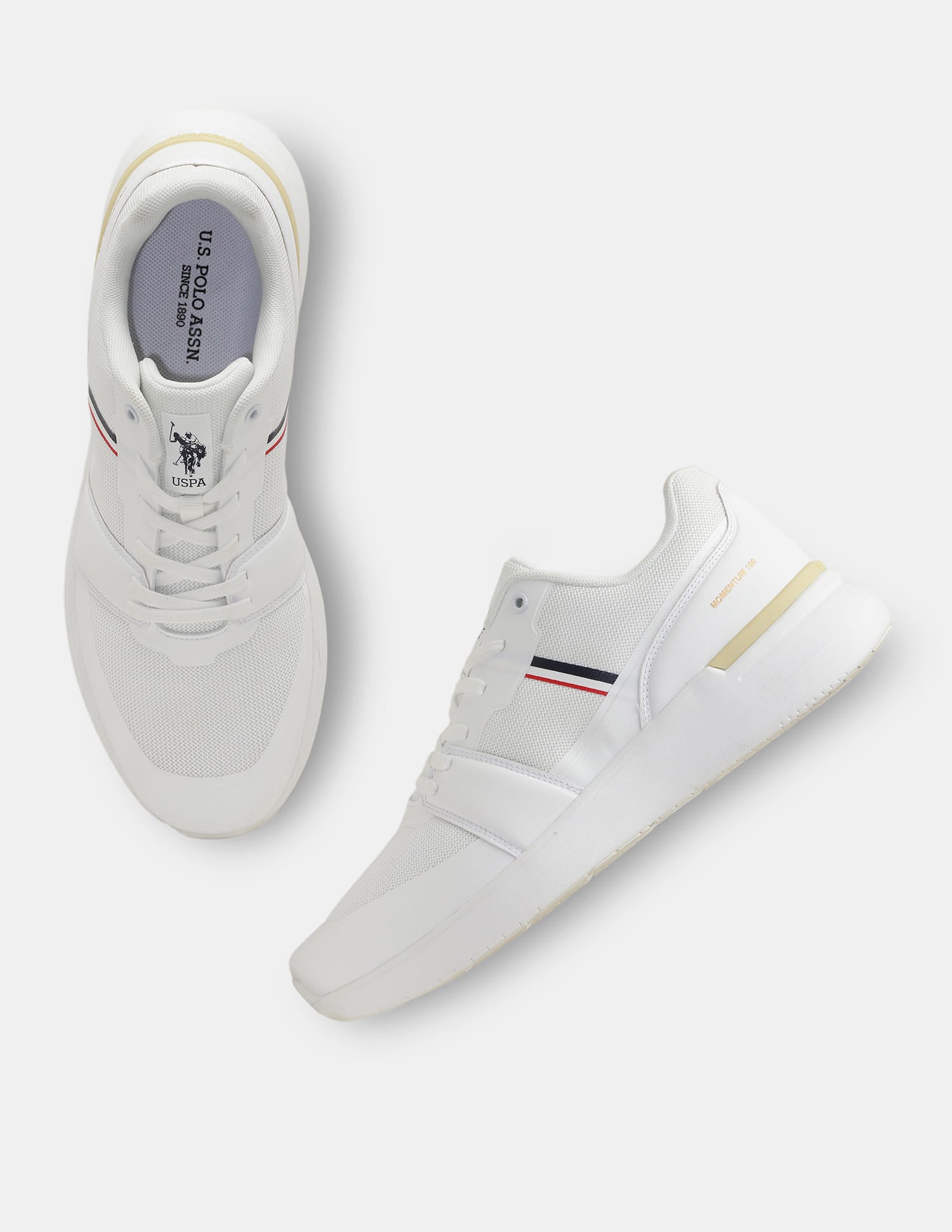 Round Toe Lace Ups Momentum 160 Sneakers White - U.S. Polo Assn. India | Large