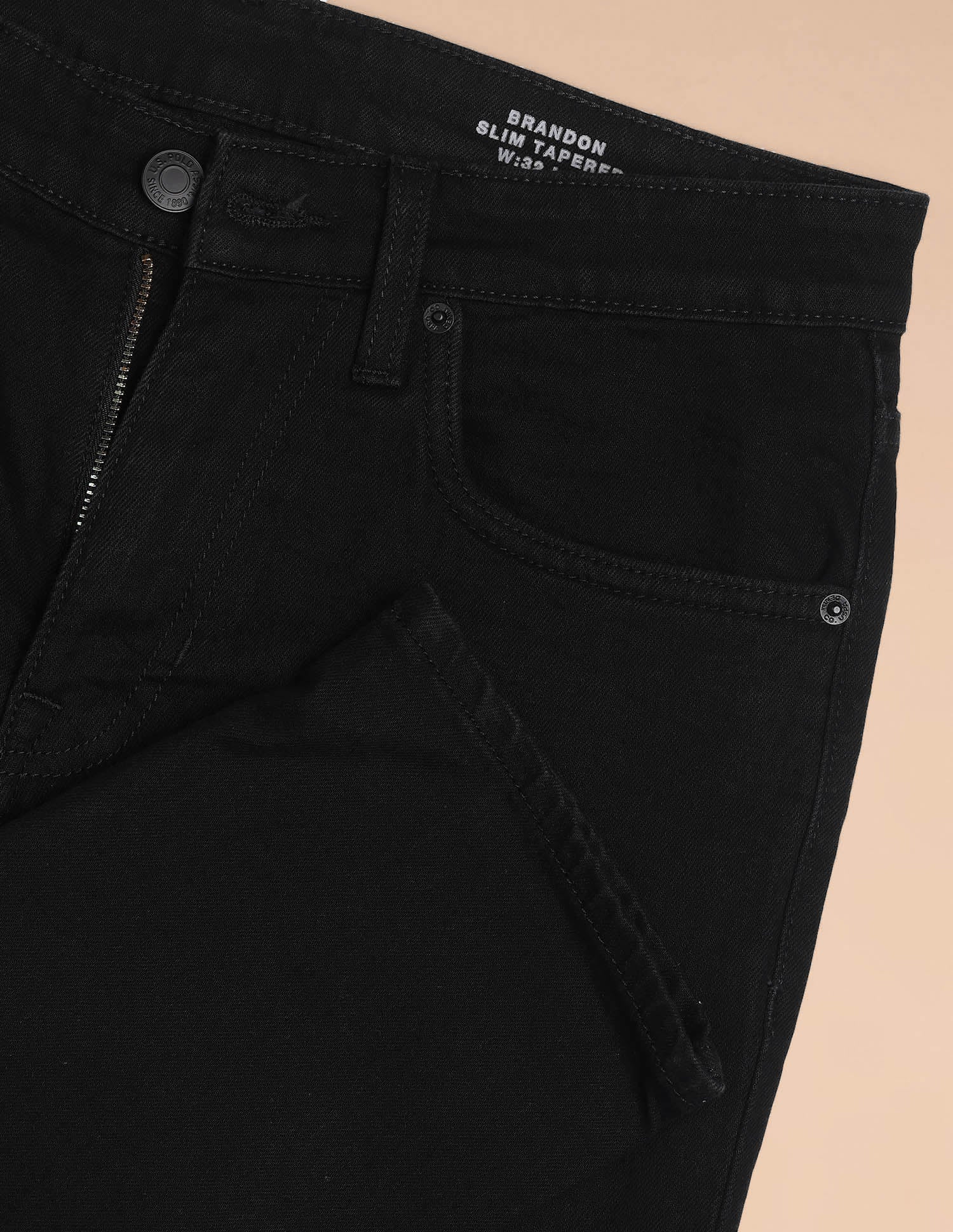 Brandon Slim Tapered Fit Black Jeans Black - U.S. POLO ASSN. | Large
