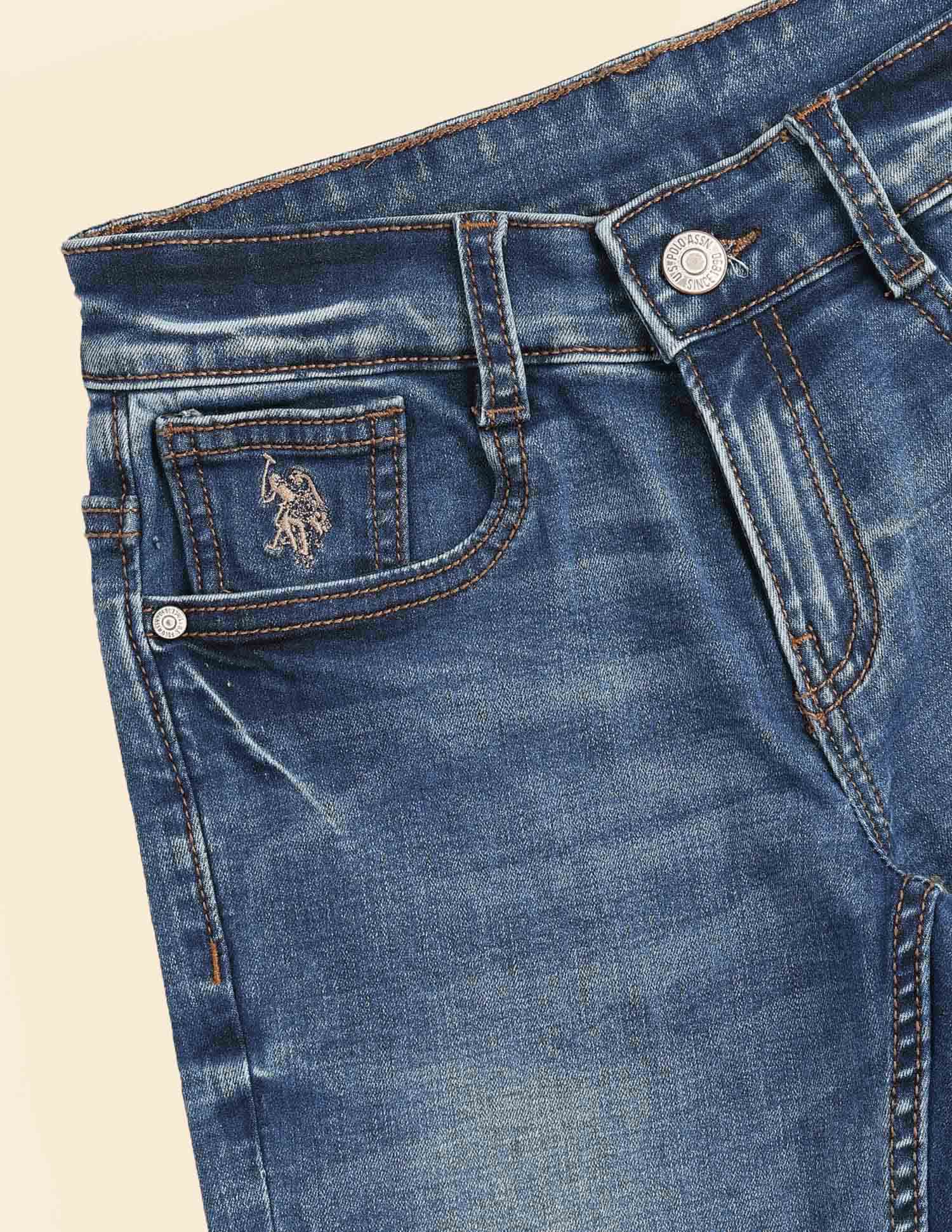 Boys Relaxed Fit Blue Jeans Blue - U.S. POLO ASSN. | Large