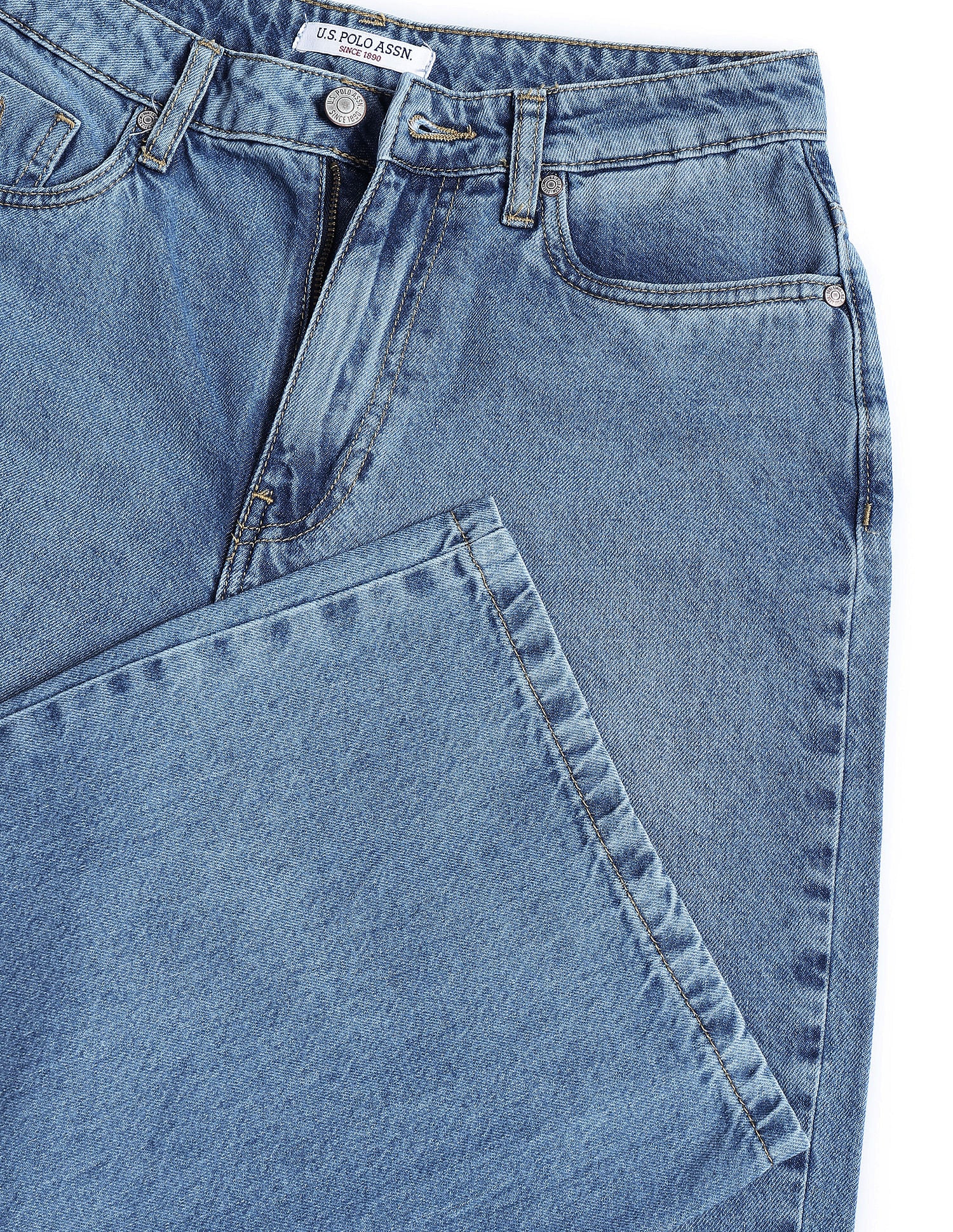 Wide Leg Fit Blue Jeans Blue - U.S. POLO ASSN. | Large