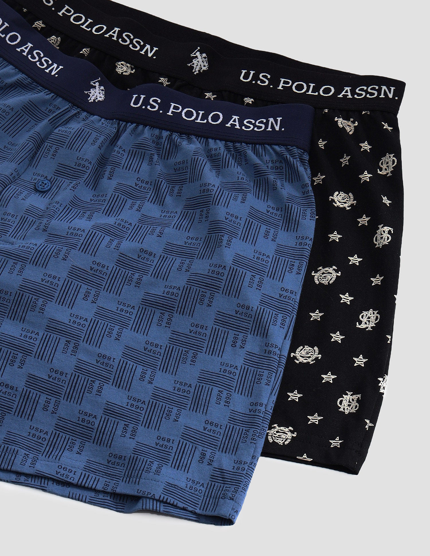 Comfort Regular Fit Solid OEX09 Boxers - Pack of 2 Moonlight Blue and black - U.S. POLO ASSN. | Large