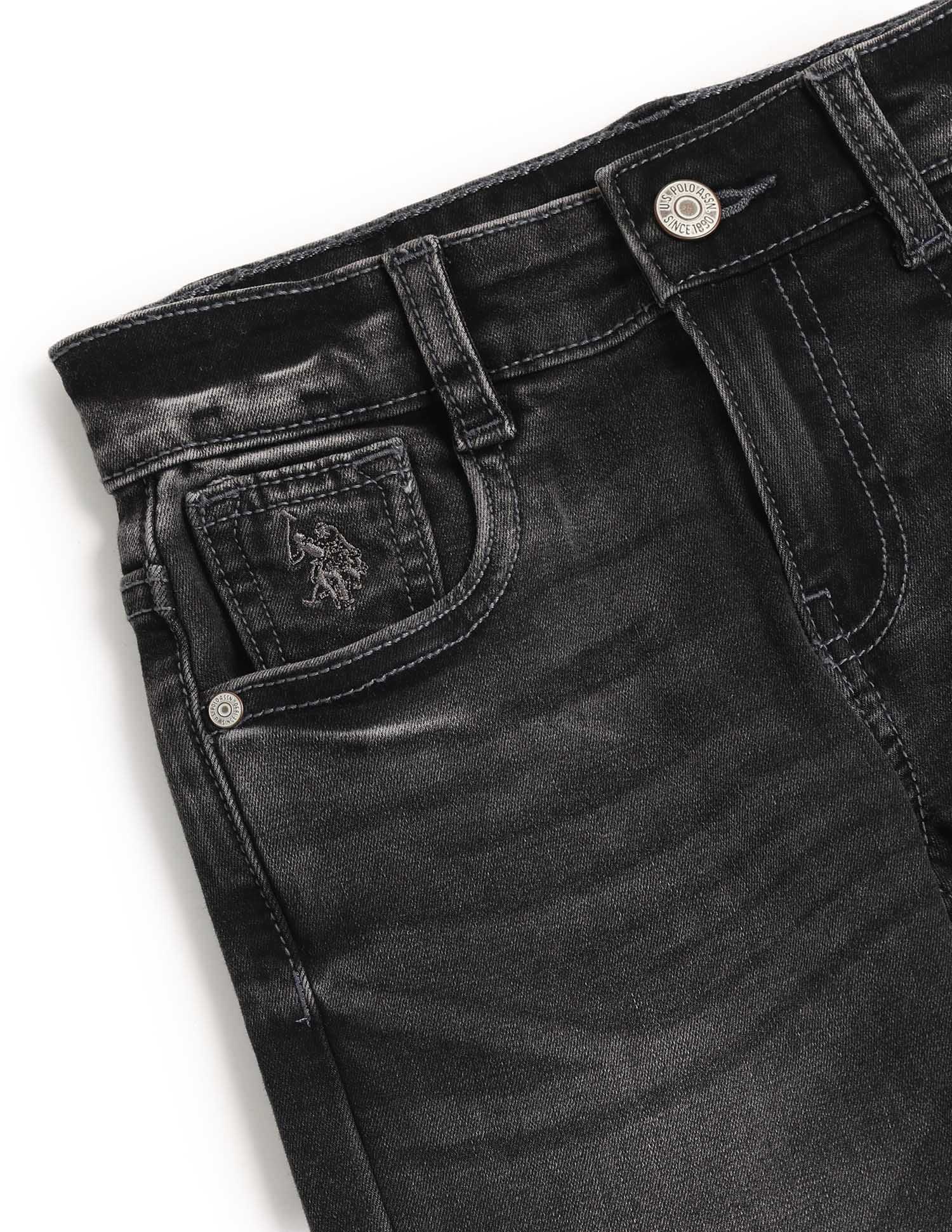 Boys Mid Rise Slim Fit Jeans Black - U.S. POLO ASSN. | Large