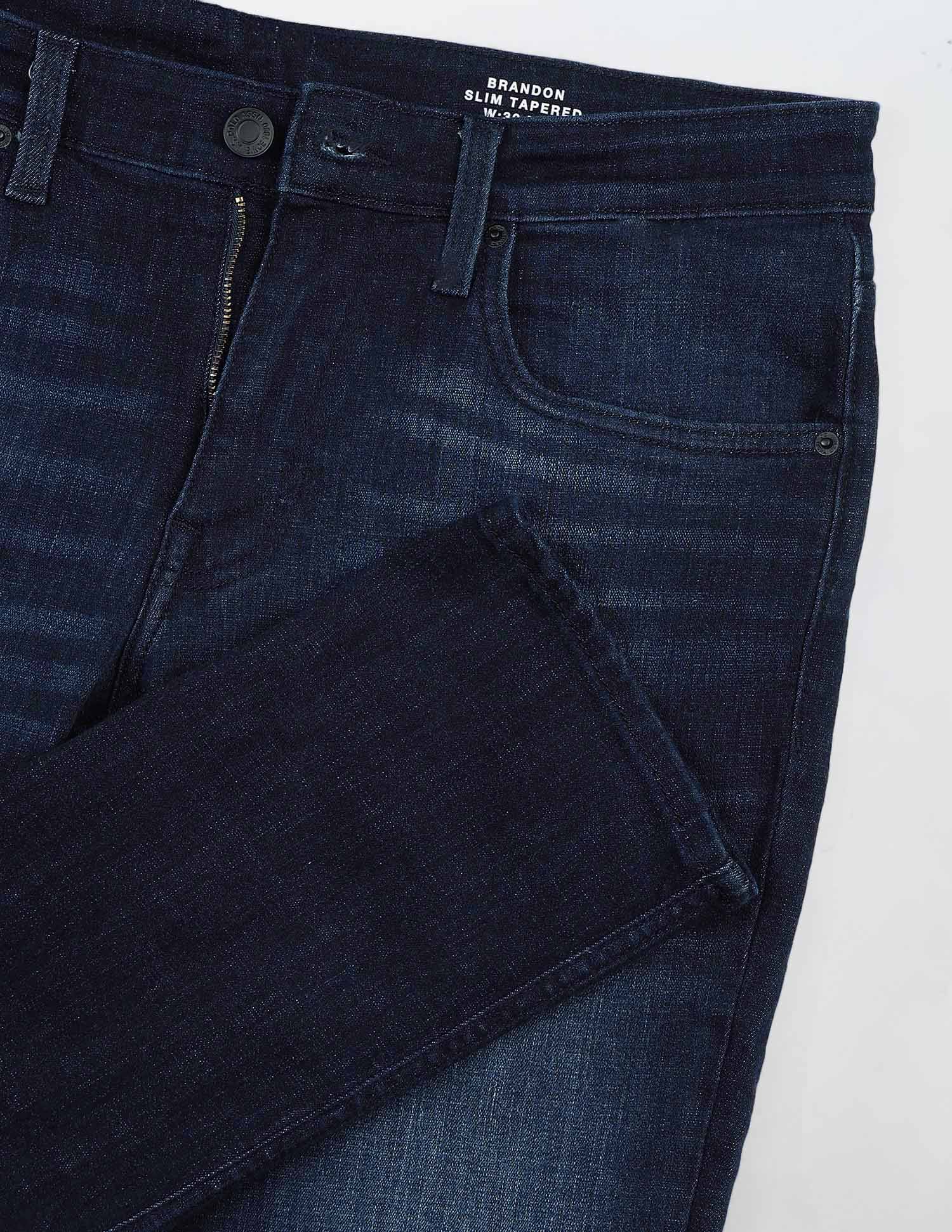 Brandon Slim Tapered Fit Blue Jeans Dark Blue - U.S. POLO ASSN. | Large